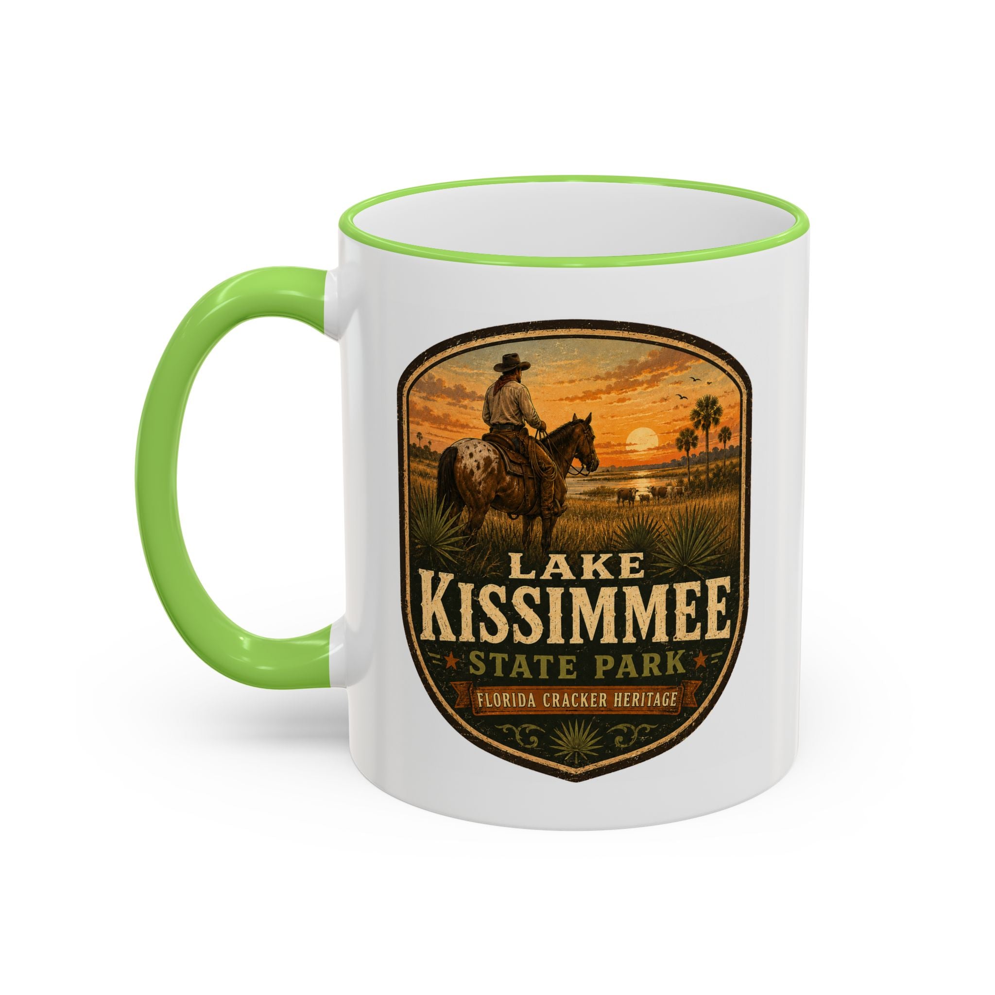 Lake Kissimmee Sunset Mug — Accent Rim & Handle 11oz/15oz