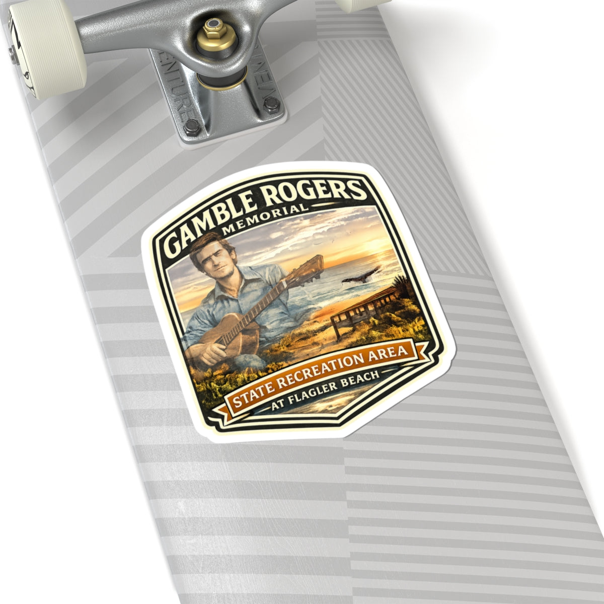 Gamble Rogers Memorial State Recreation Area Sticker — Vintage Beach Guitar Decal
