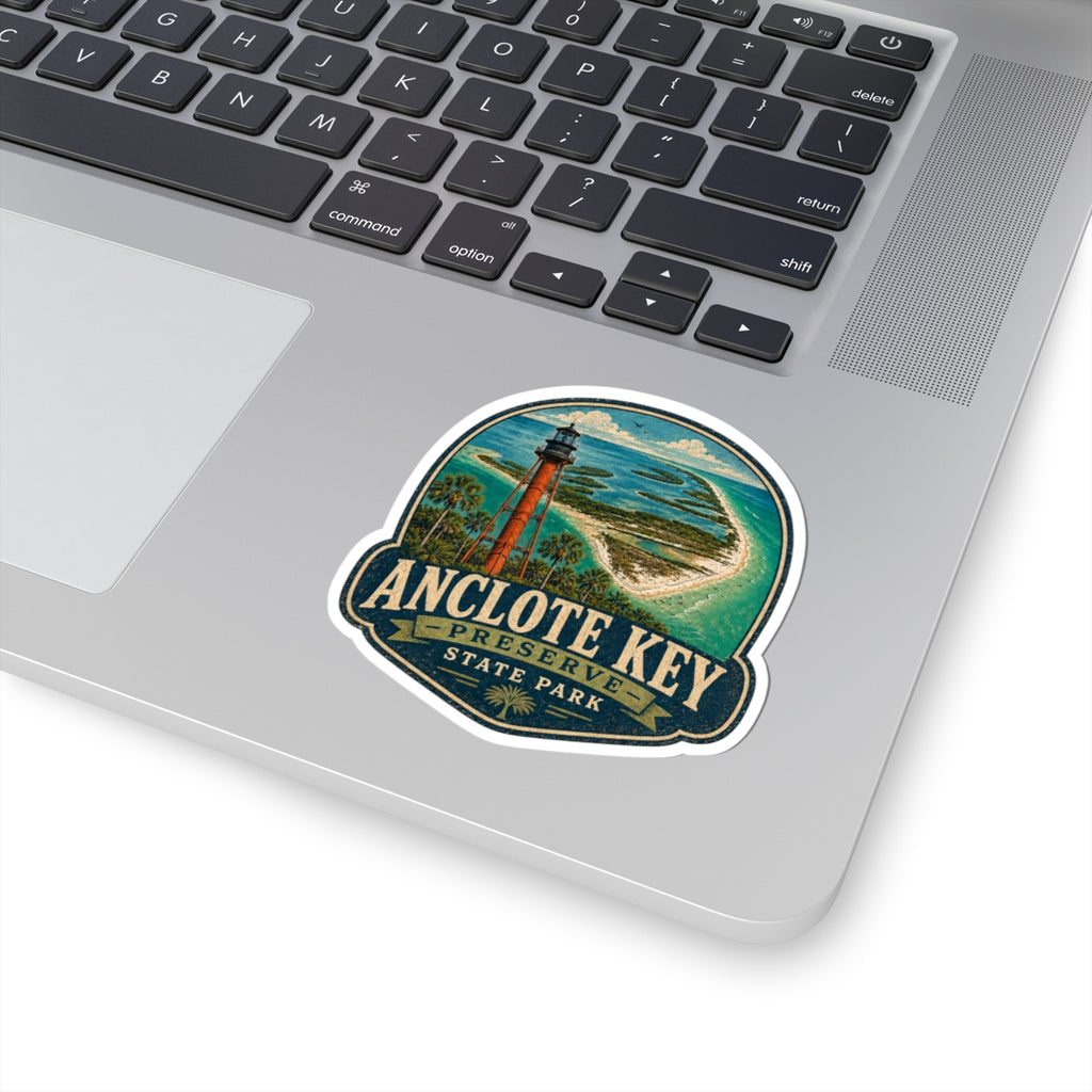 Anclote Key State Park Vintage Lighthouse Sticker — Kiss-Cut Travel Decal