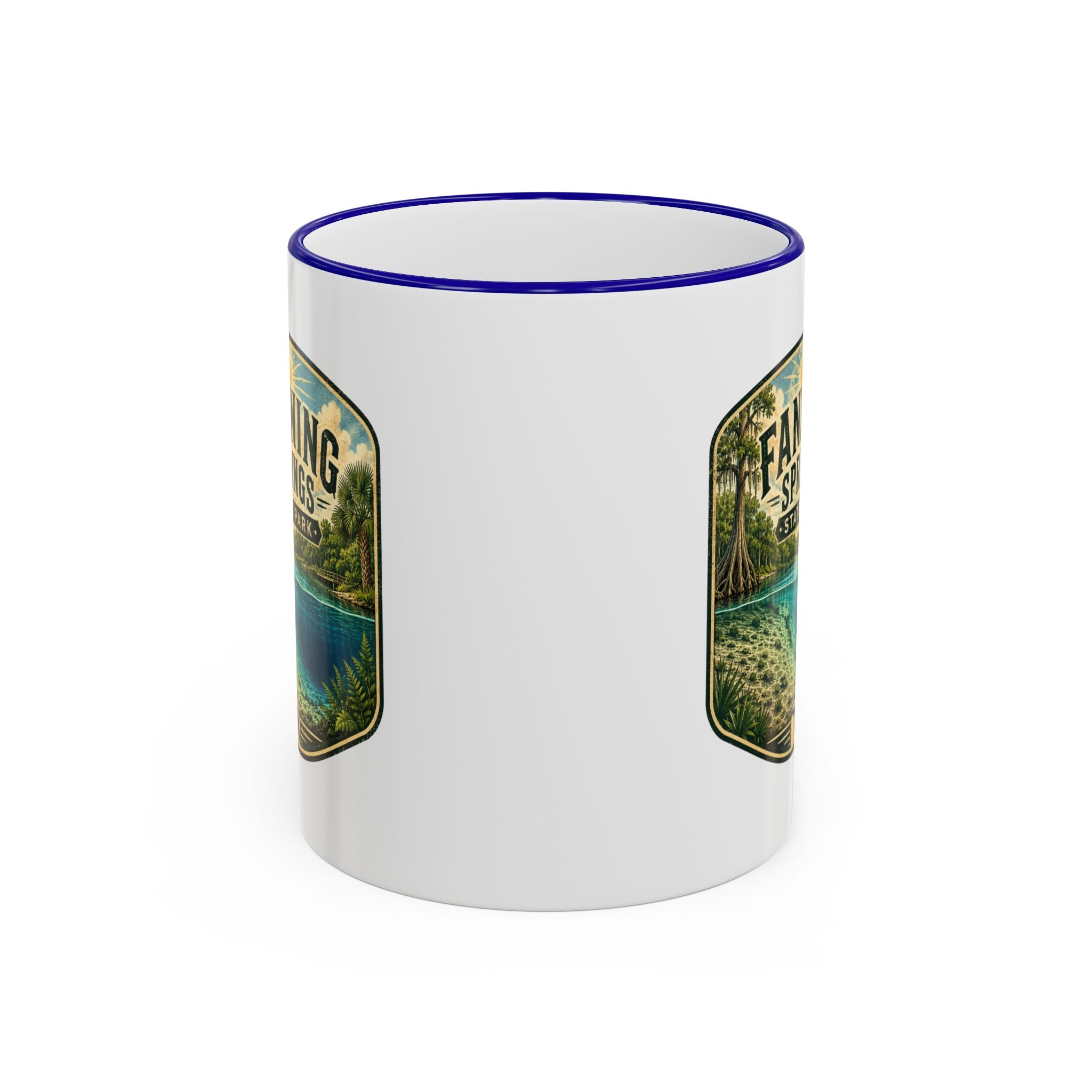 Fanning Springs Vintage Mug — Accent Rim & Handle 11oz/15oz