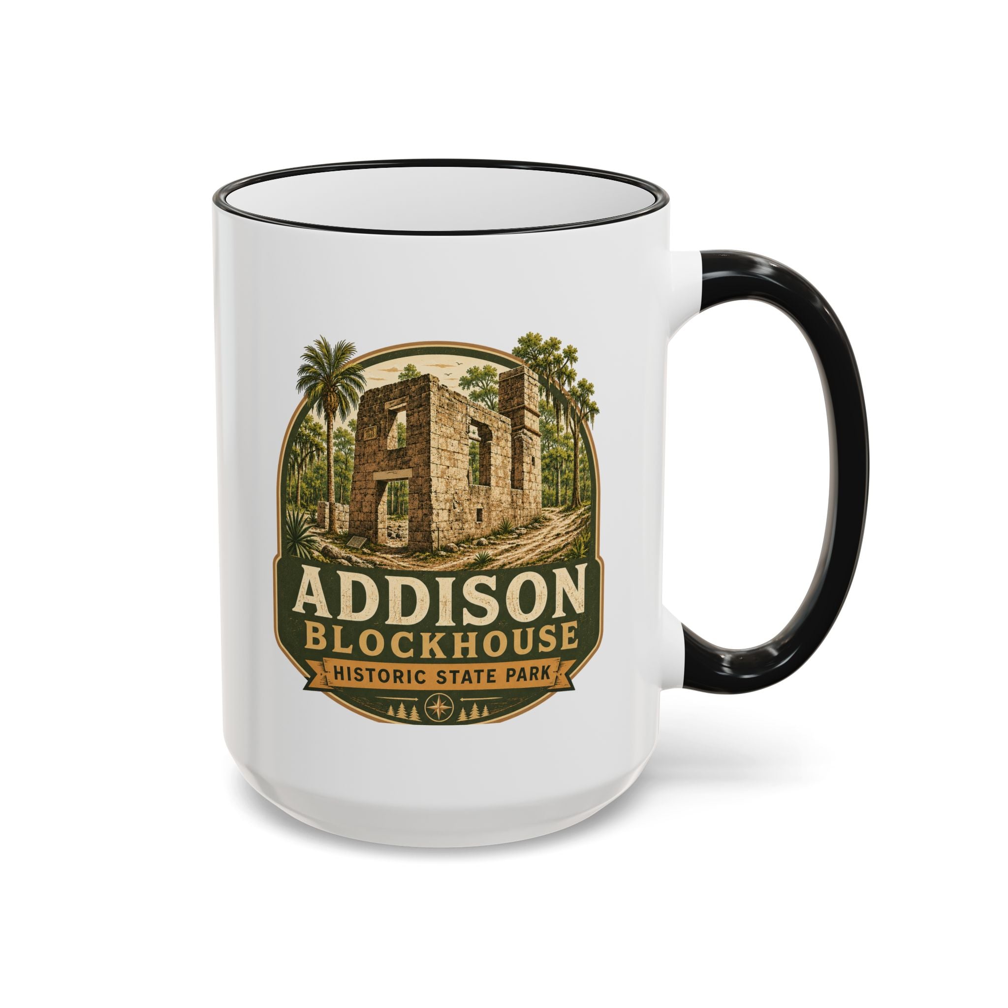 Addison Blockhouse Vintage Mug — Accent Rim & Handle 11oz/15oz
