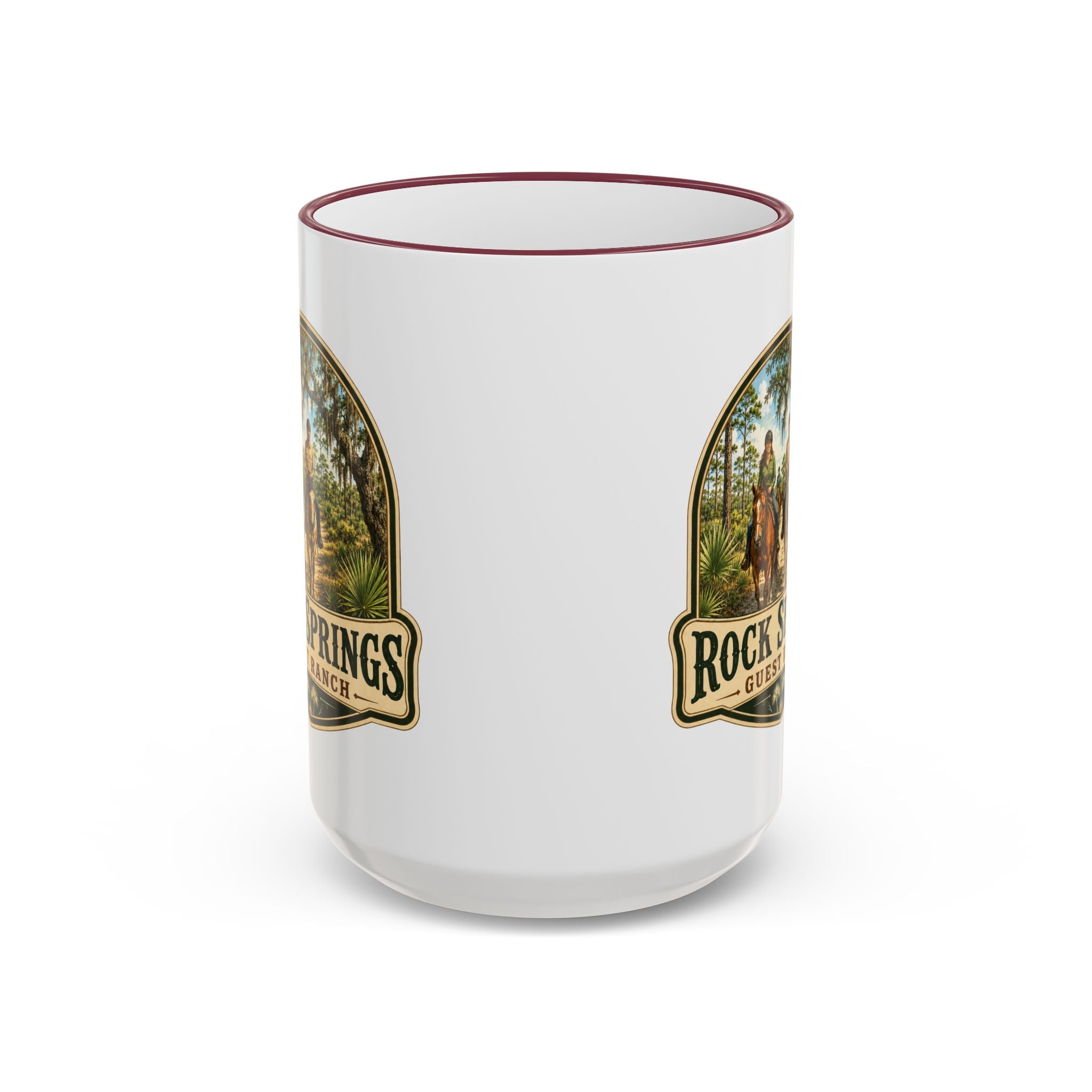 Rock Springs Guest Ranch Vintage Mug — Accent Rim & Handle 11oz/15oz