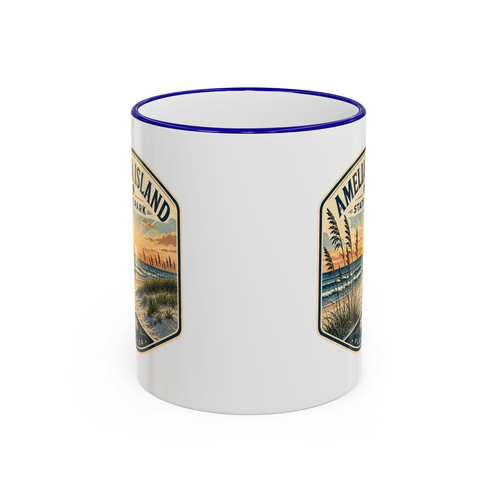 Amelia Island Vintage Mug — Accent Rim & Handle 11oz/15oz