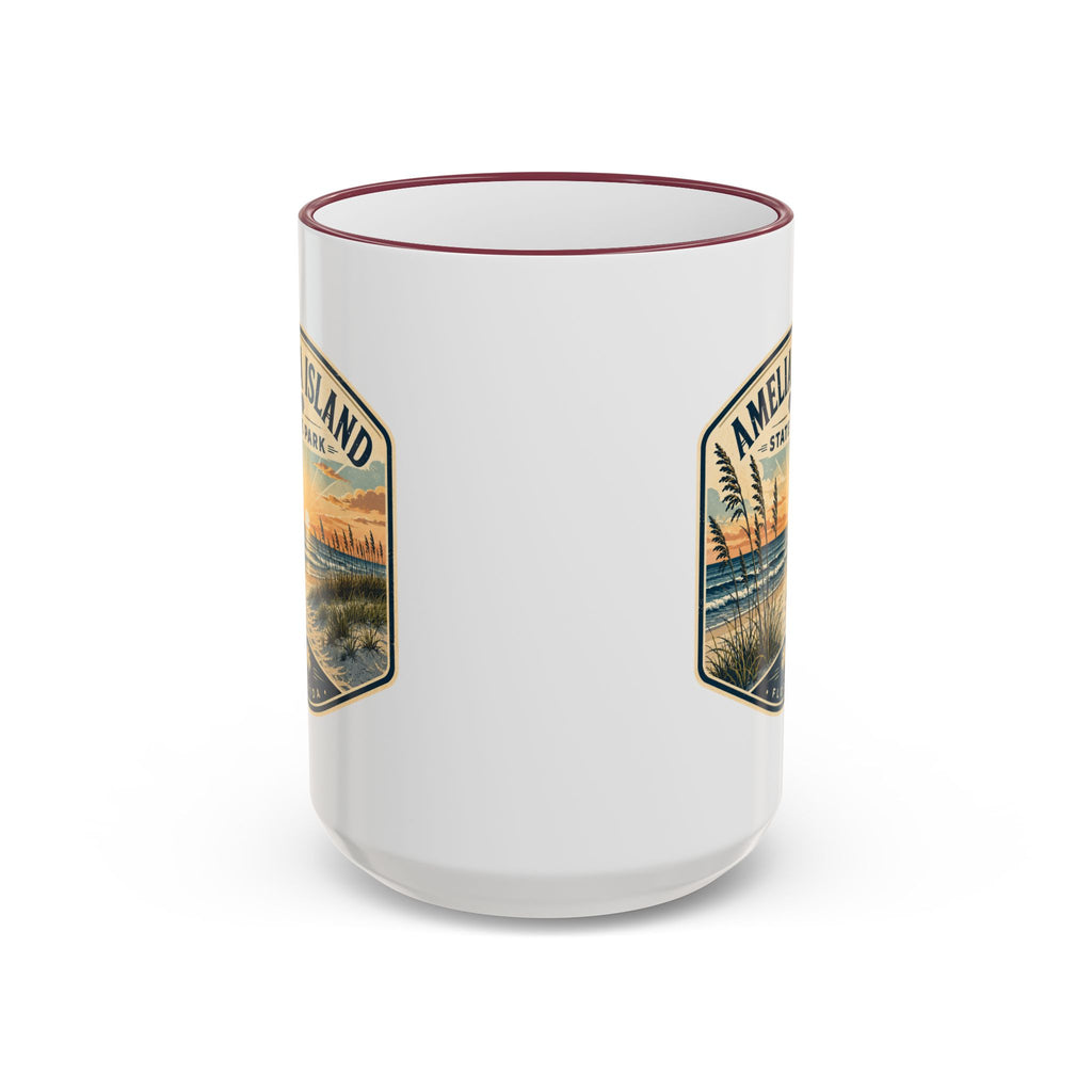 Amelia Island Vintage Mug — Accent Rim & Handle 11oz/15oz