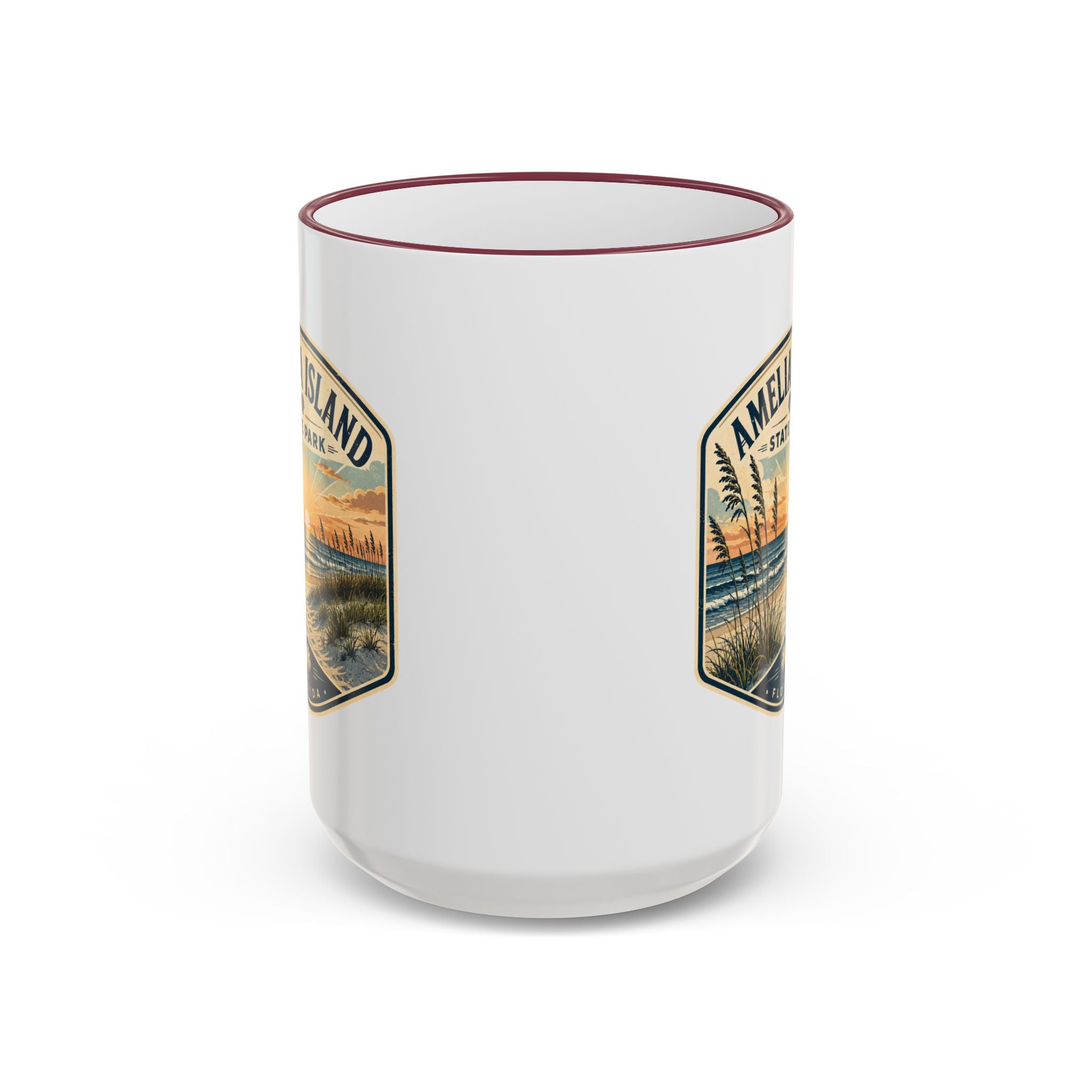 Amelia Island Vintage Mug — Accent Rim & Handle 11oz/15oz