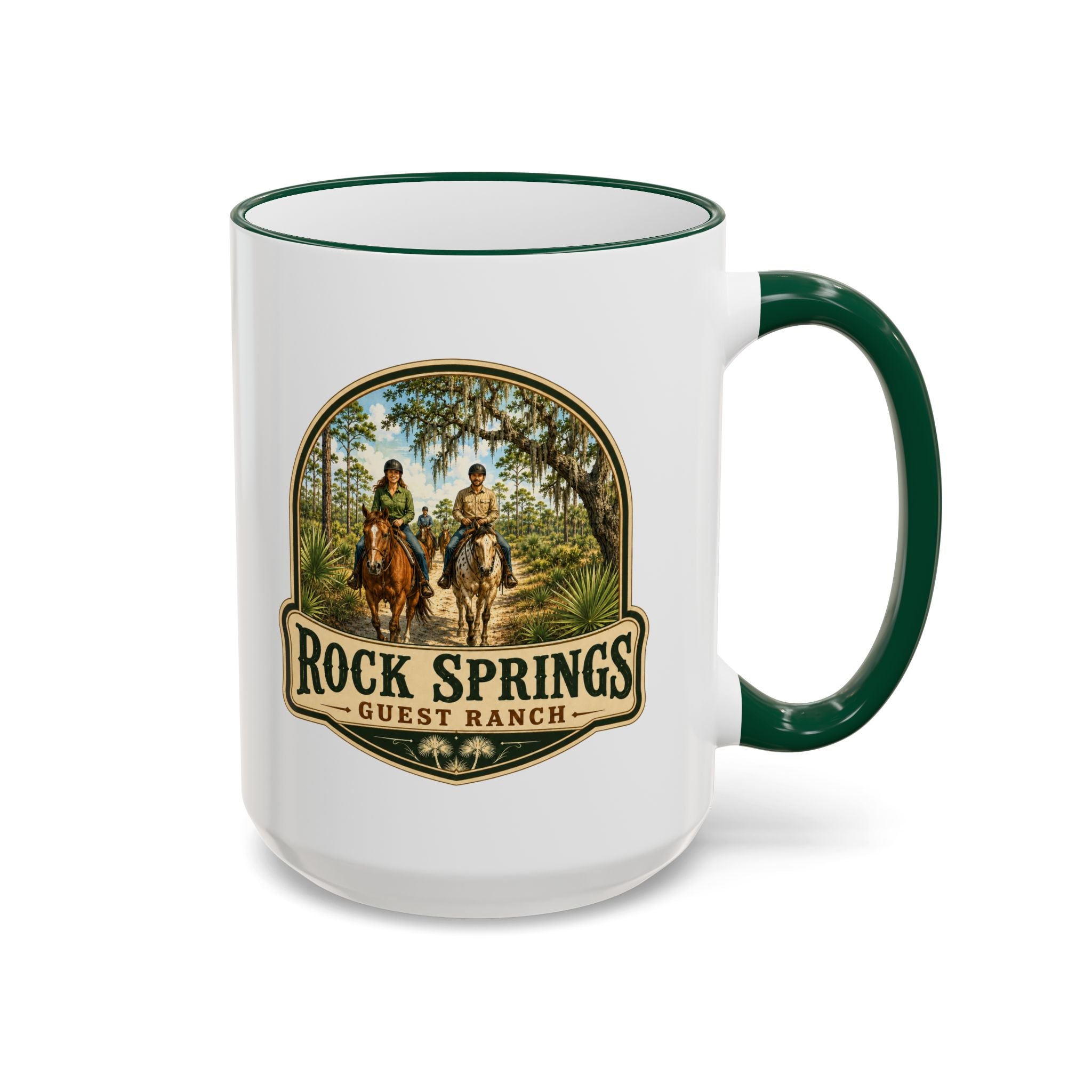 Rock Springs Guest Ranch Vintage Mug — Accent Rim & Handle 11oz/15oz