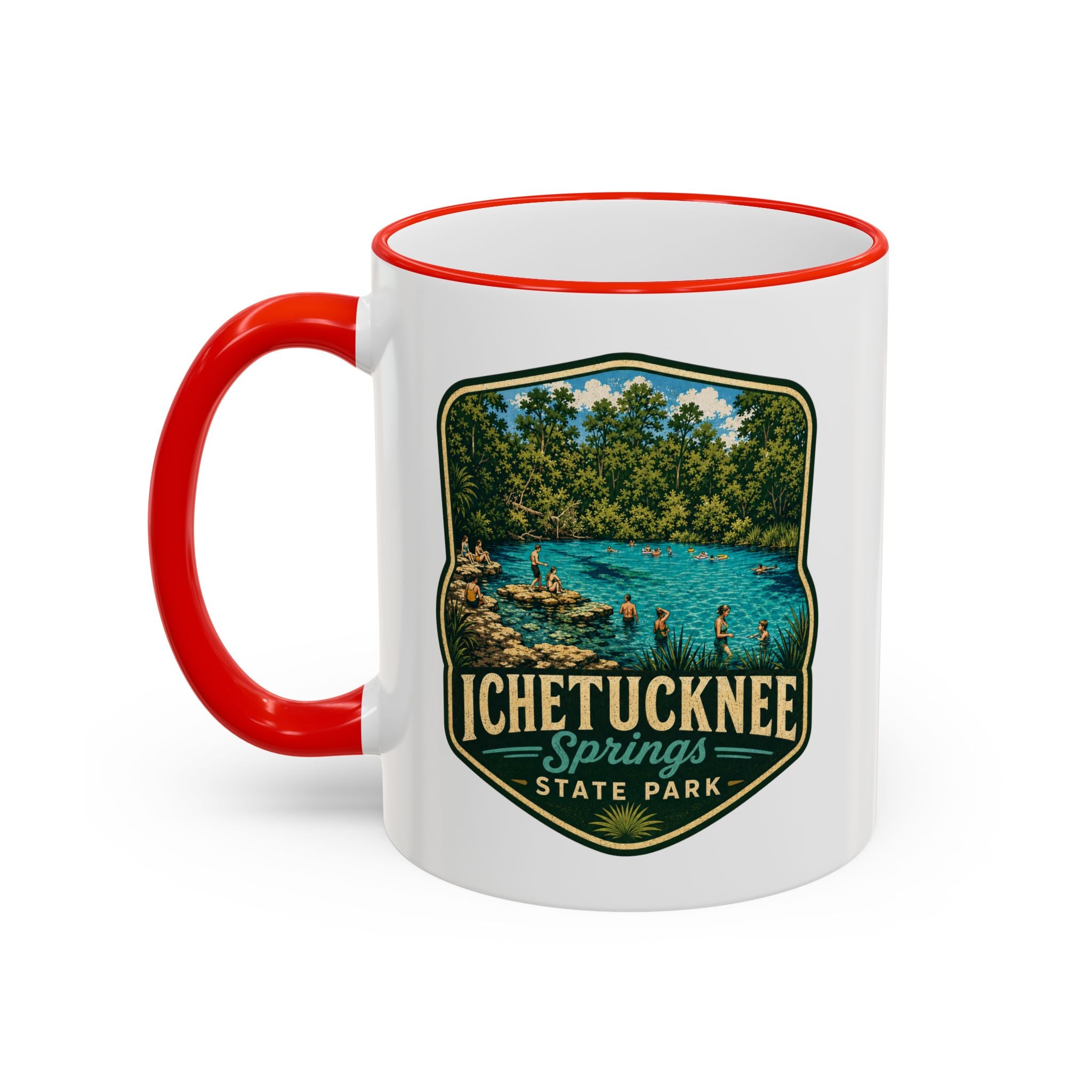 Ichetucknee Springs Vintage Mug — Accent Rim & Handle 11oz/15oz