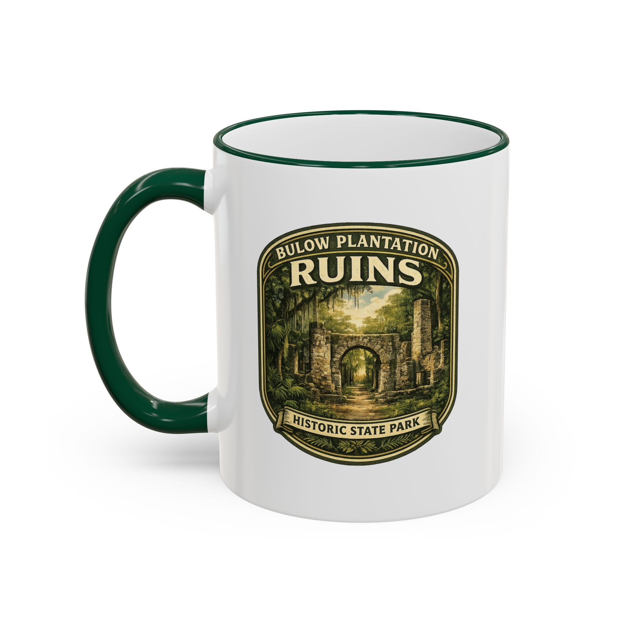 Bulow Ruins Vintage Mug — Accent Rim & Handle 11oz/15oz