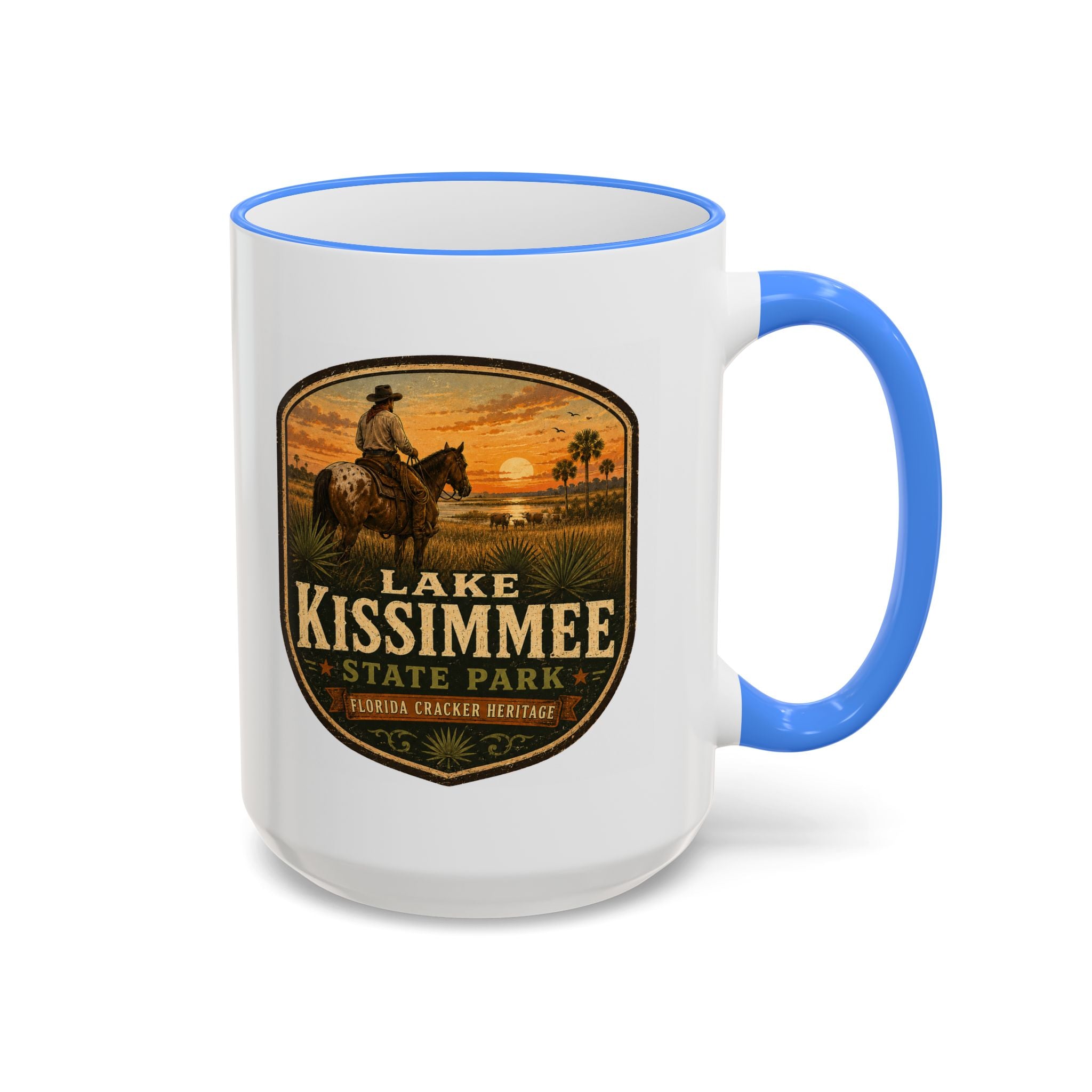 Lake Kissimmee Sunset Mug — Accent Rim & Handle 11oz/15oz