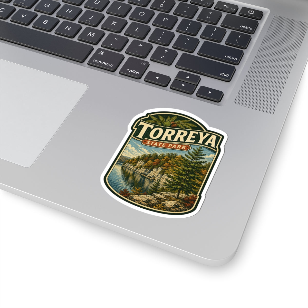 Torreya State Park Vintage Landscape Kiss-Cut Sticker