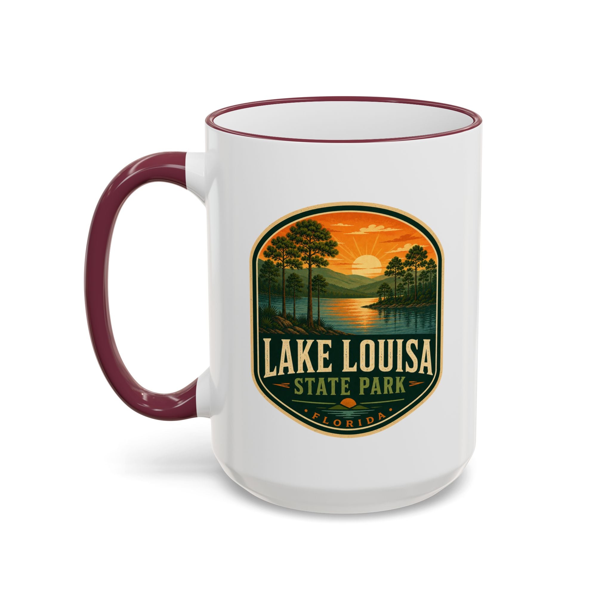 Lake Louisa Sunset Mug — Accent Rim & Handle 11oz/15oz