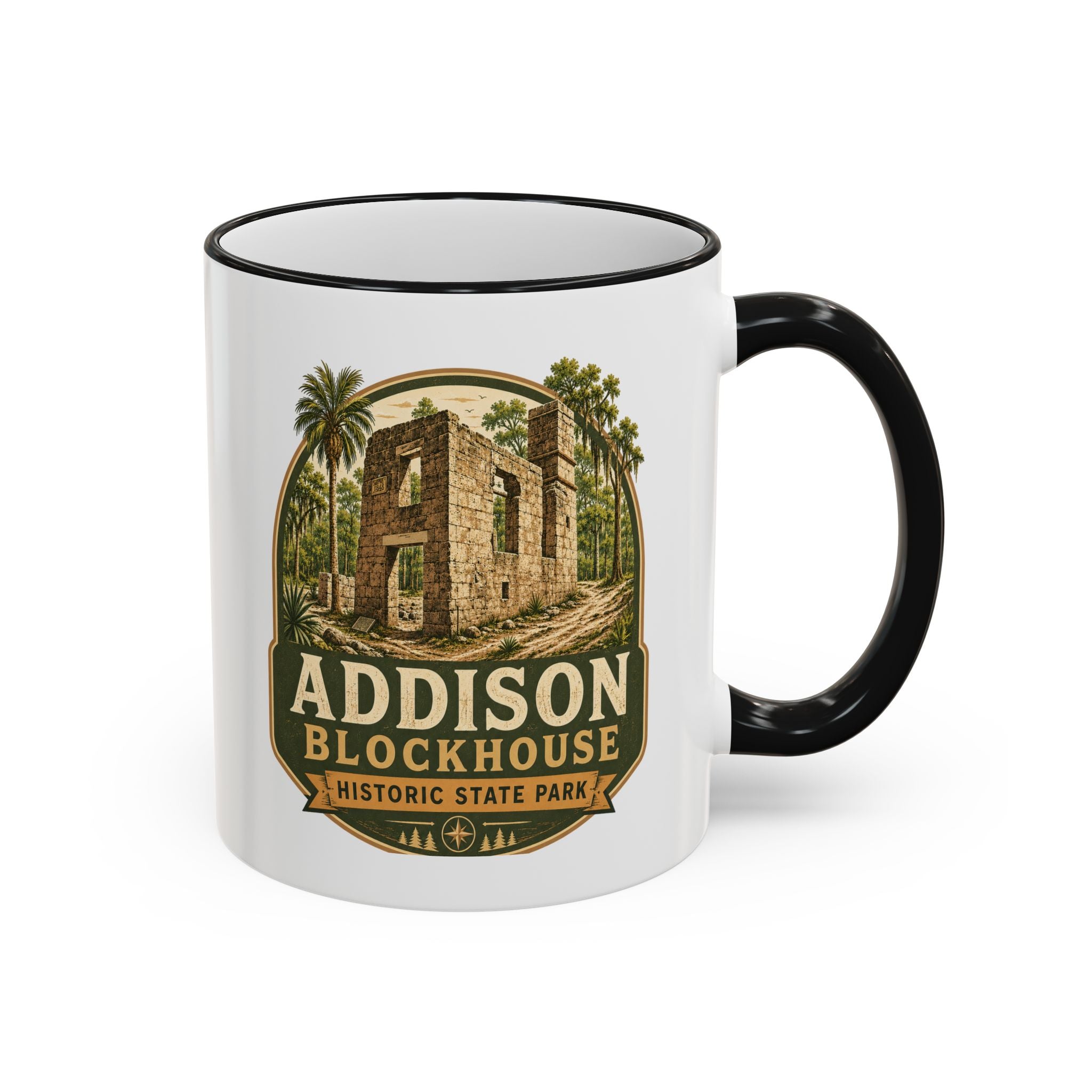 Addison Blockhouse Vintage Mug — Accent Rim & Handle 11oz/15oz