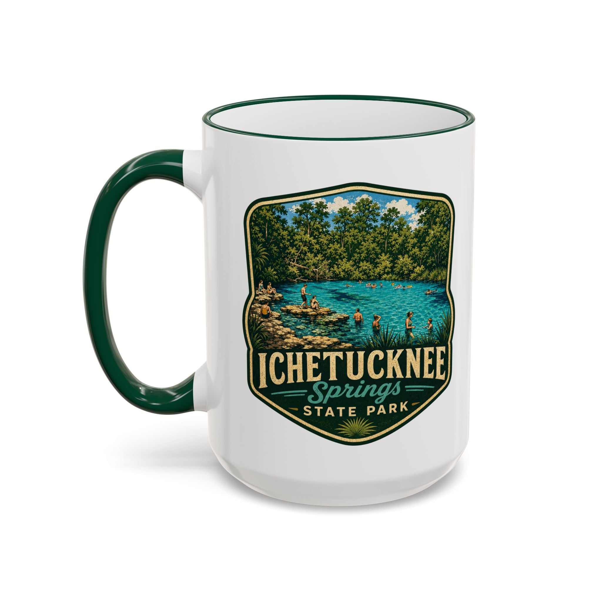 Ichetucknee Springs Vintage Mug — Accent Rim & Handle 11oz/15oz
