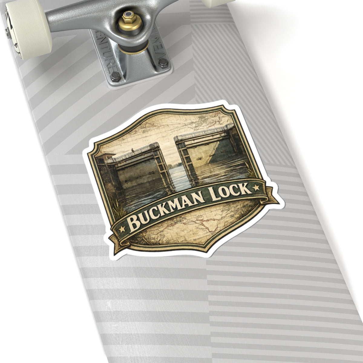 Buckman Lock Vintage Canal Sticker — Kiss-Cut Vinyl Decal