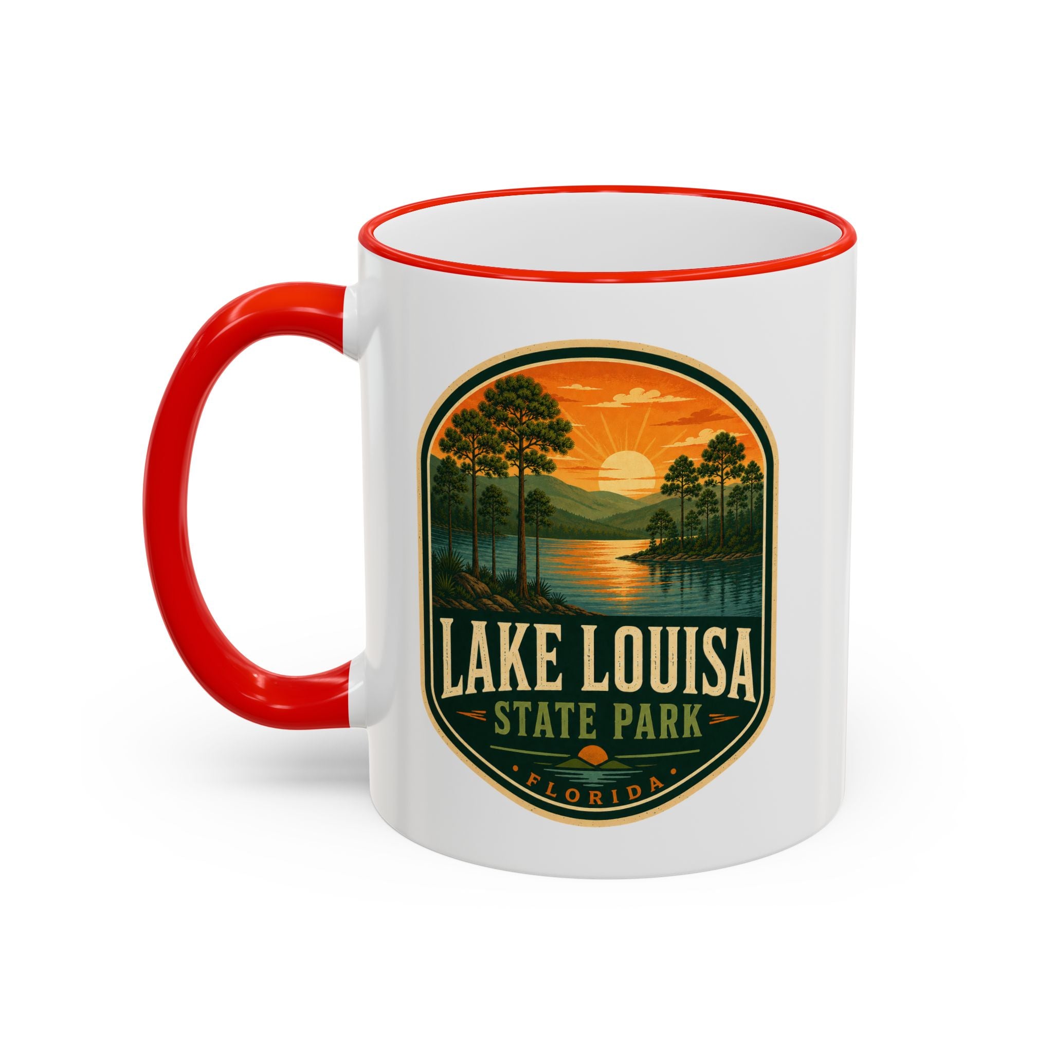 Lake Louisa Sunset Mug — Accent Rim & Handle 11oz/15oz