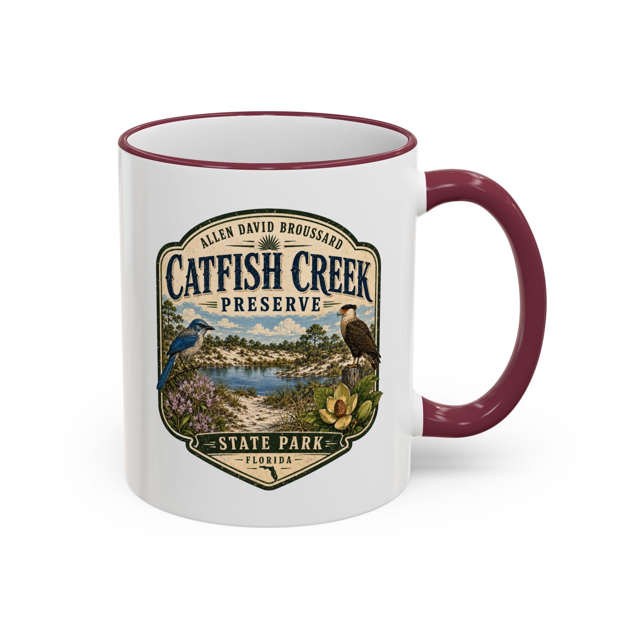 Catfish Creek Vintage Mug — Accent Rim & Handle 11oz/15oz