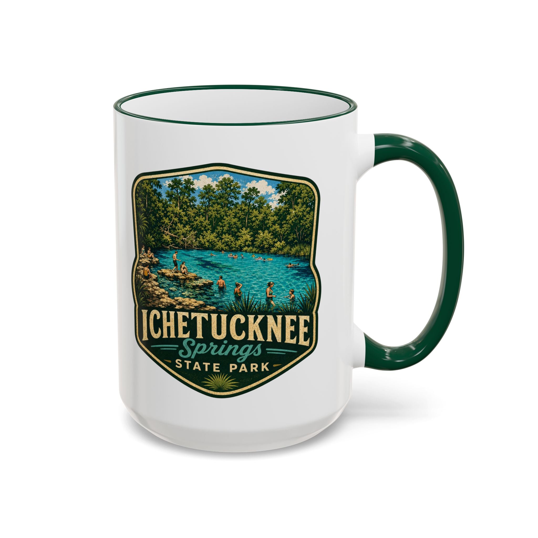 Ichetucknee Springs Vintage Mug — Accent Rim & Handle 11oz/15oz