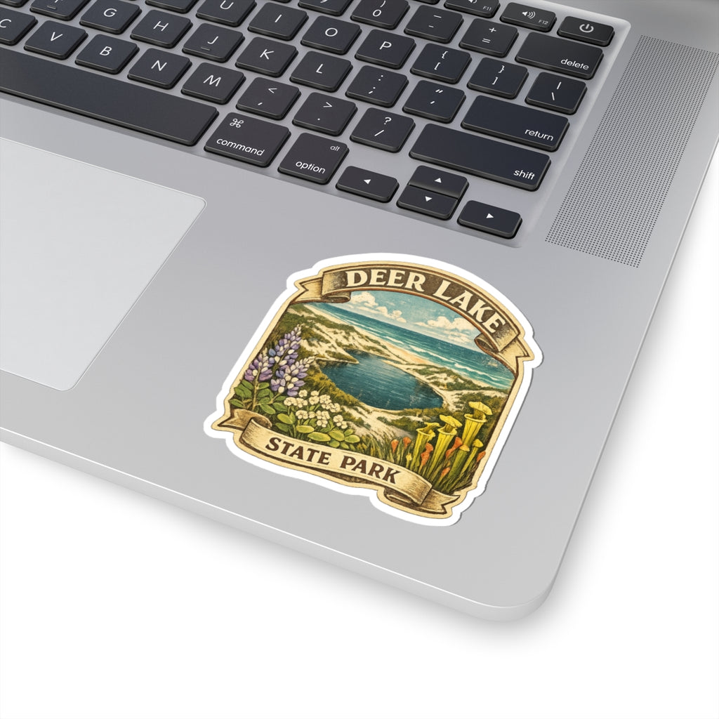 Deer Lake State Park Vintage Landscape Sticker — Kiss-Cut Outdoor Decal