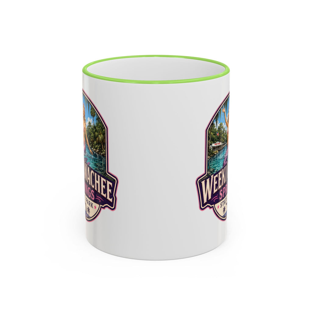 Weeki Wachee Vintage Mug Pink — Accent Rim & Handle 11oz/15oz