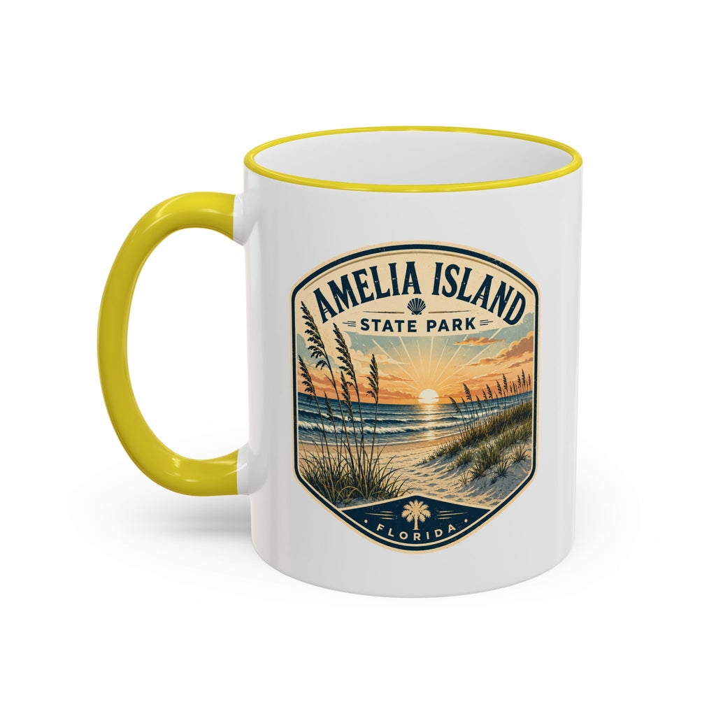 Amelia Island Vintage Mug — Accent Rim & Handle 11oz/15oz