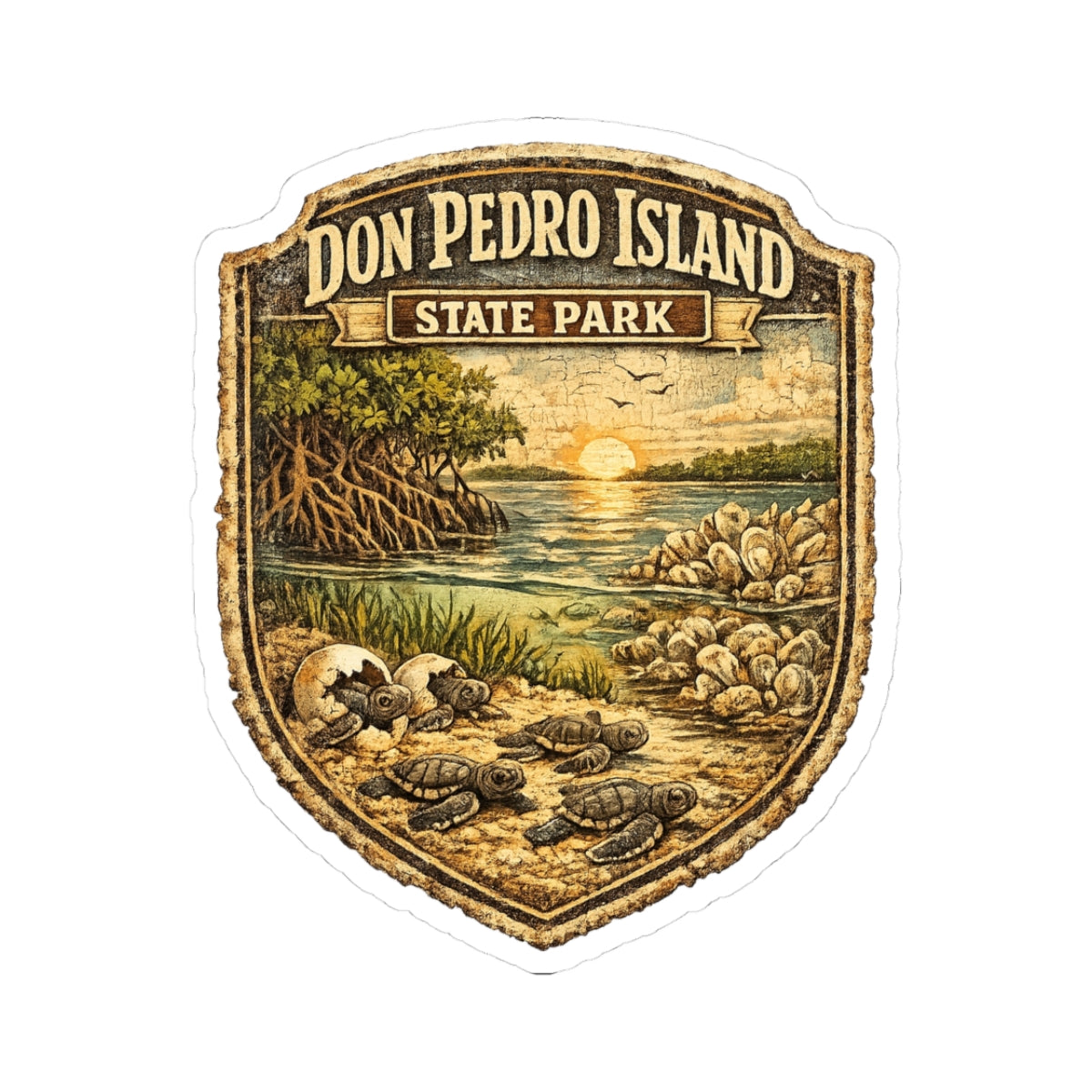 Don Pedro Island State Park Vintage Patch Sticker