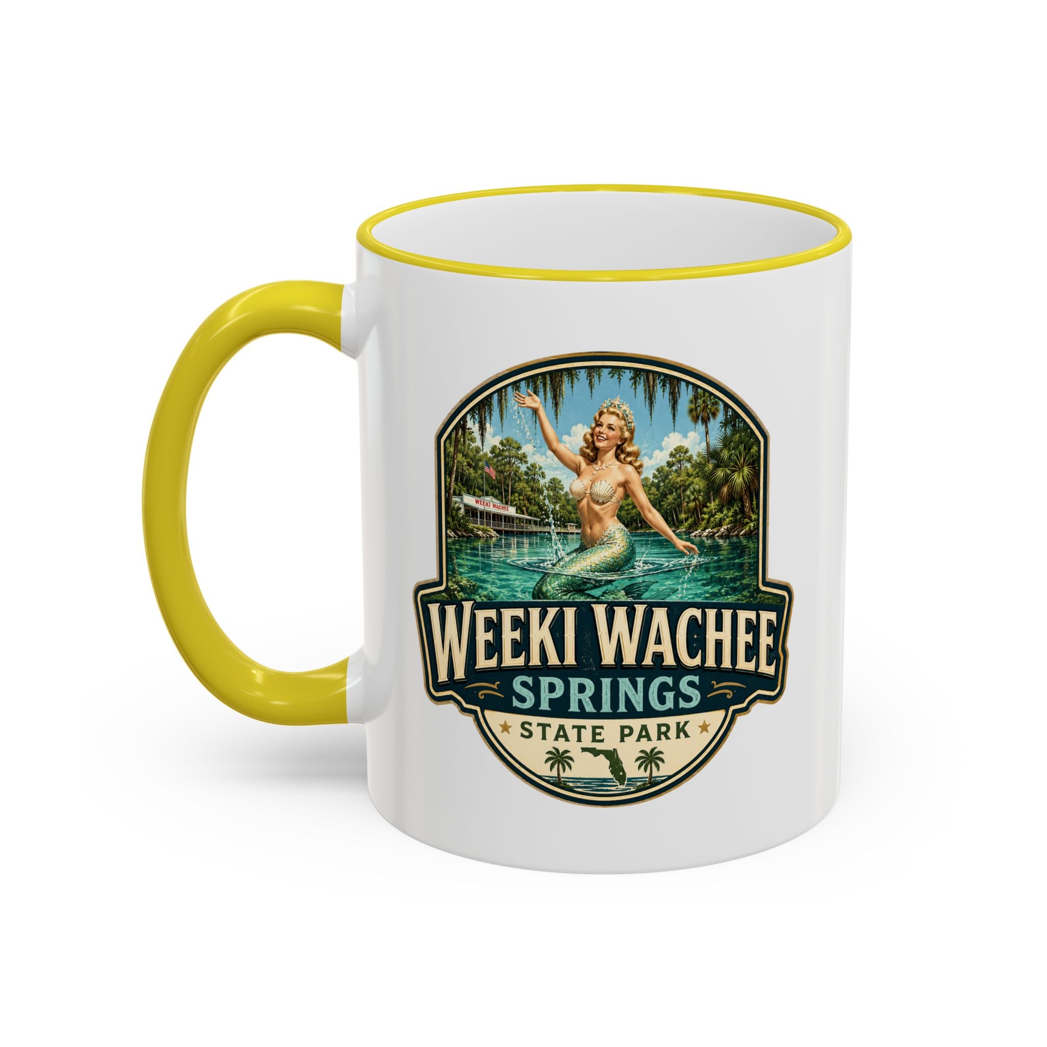 Weeki Wachee Vintage Mug — Accent Rim & Handle 11oz/15oz
