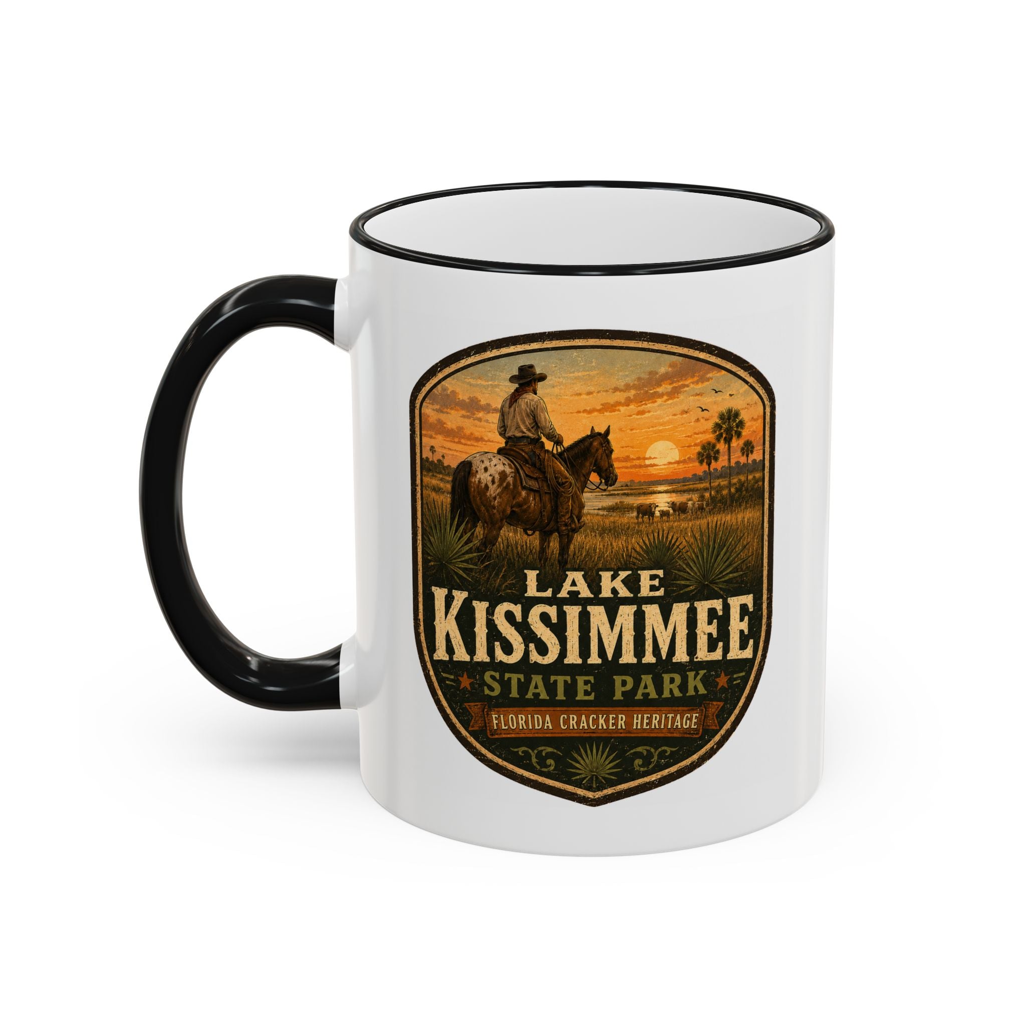Lake Kissimmee Sunset Mug — Accent Rim & Handle 11oz/15oz