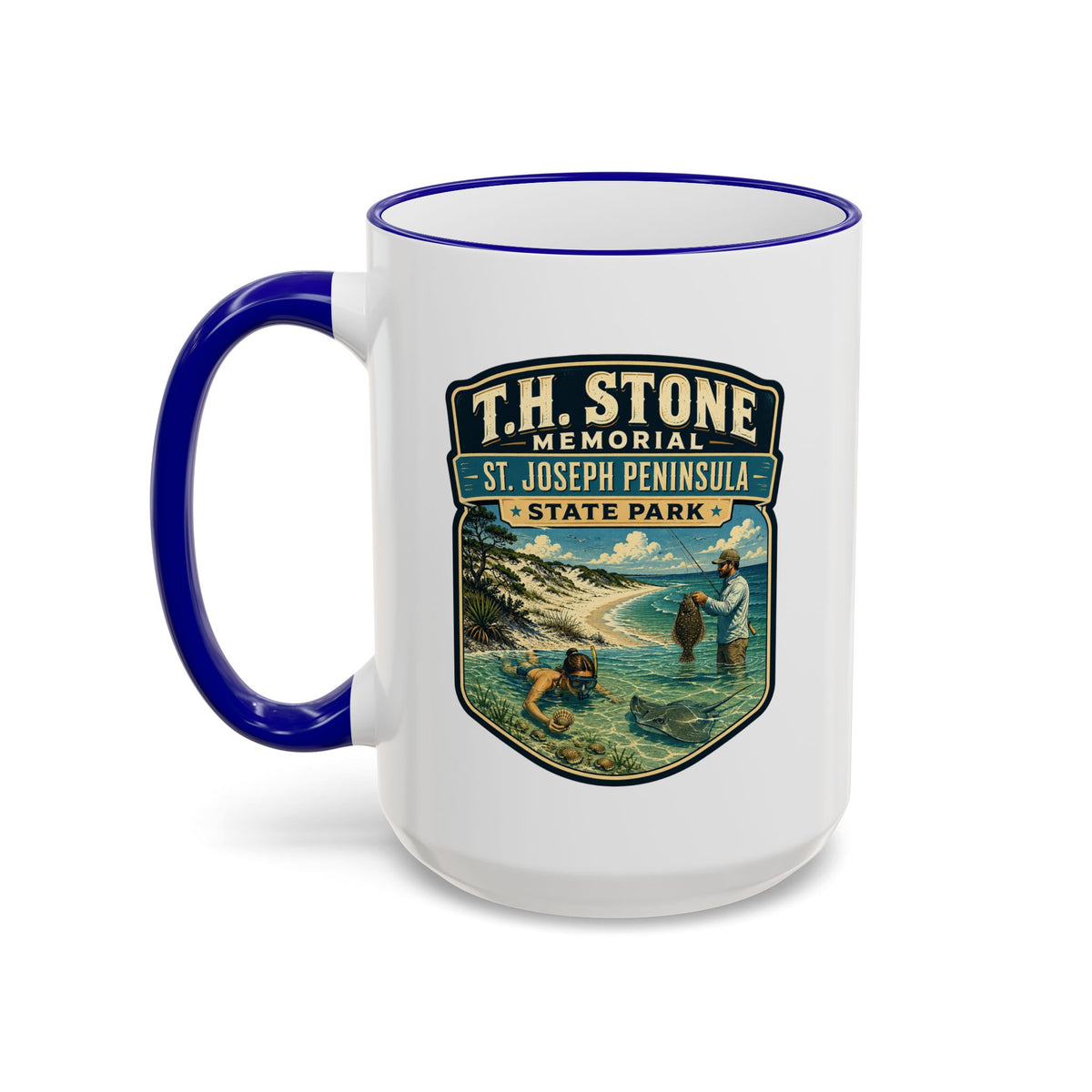 T.H. Stone Memorial Mug — Accent Rim & Handle 11oz/15oz