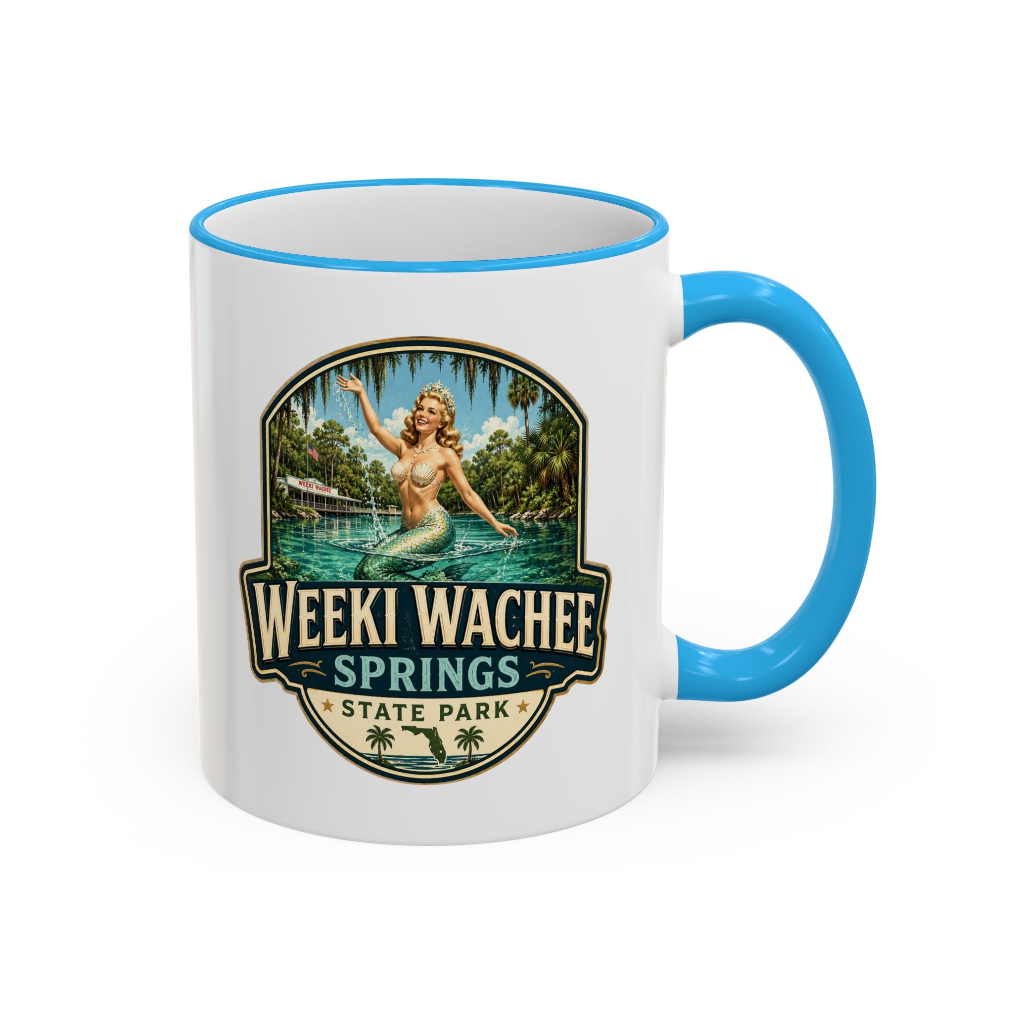 Weeki Wachee Vintage Mug — Accent Rim & Handle 11oz/15oz