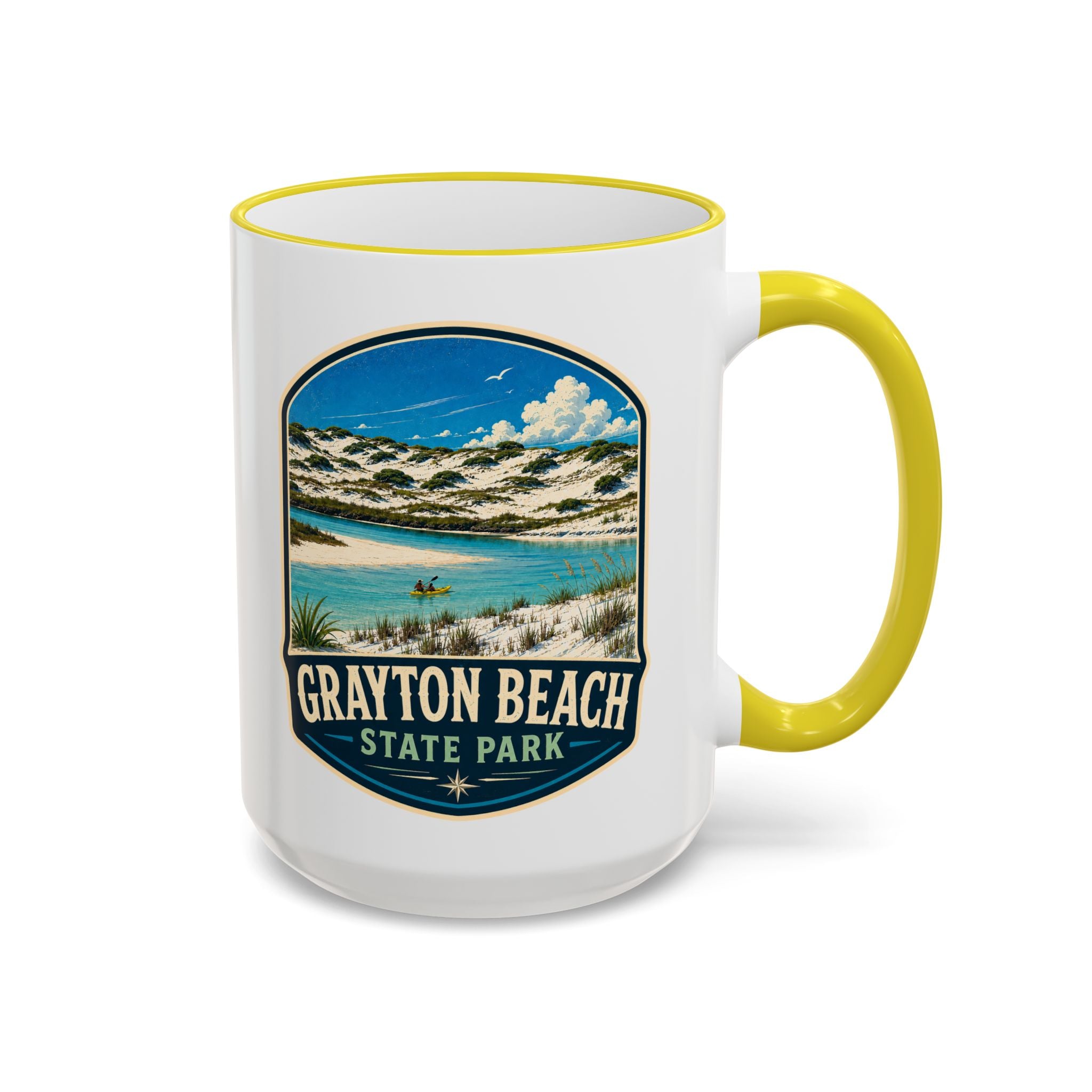 Grayton Beach Vintage Mug — Accent Rim & Handle 11oz/15oz