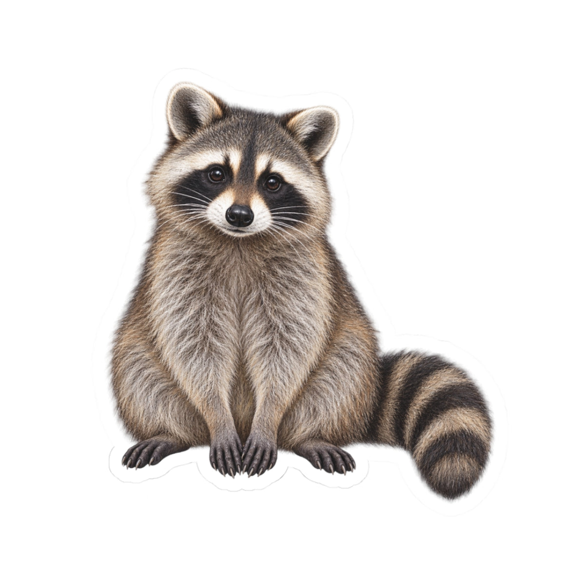 Raccoon Kiss-Cut Sticker — Cute Realistic Decal