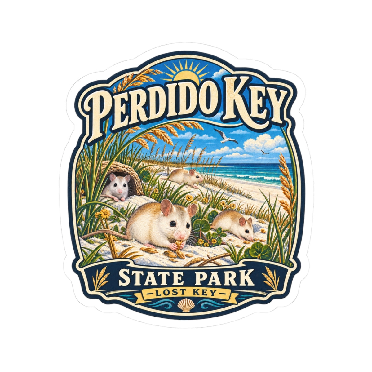 Perdido Key State Park Sticker — Beach Mice Kiss-Cut Decal