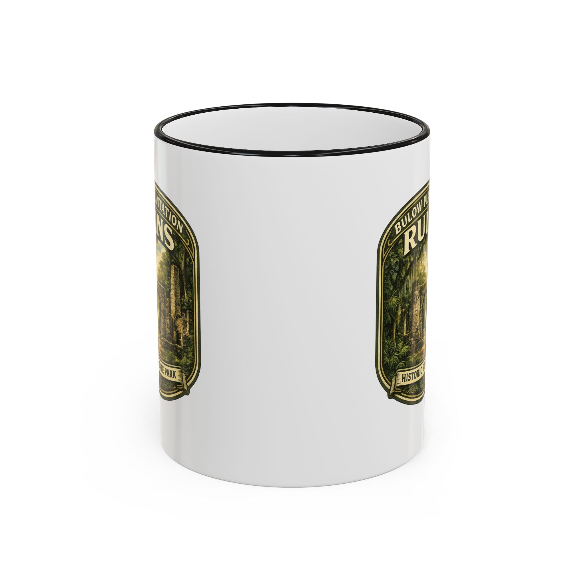 Bulow Ruins Vintage Mug — Accent Rim & Handle 11oz/15oz