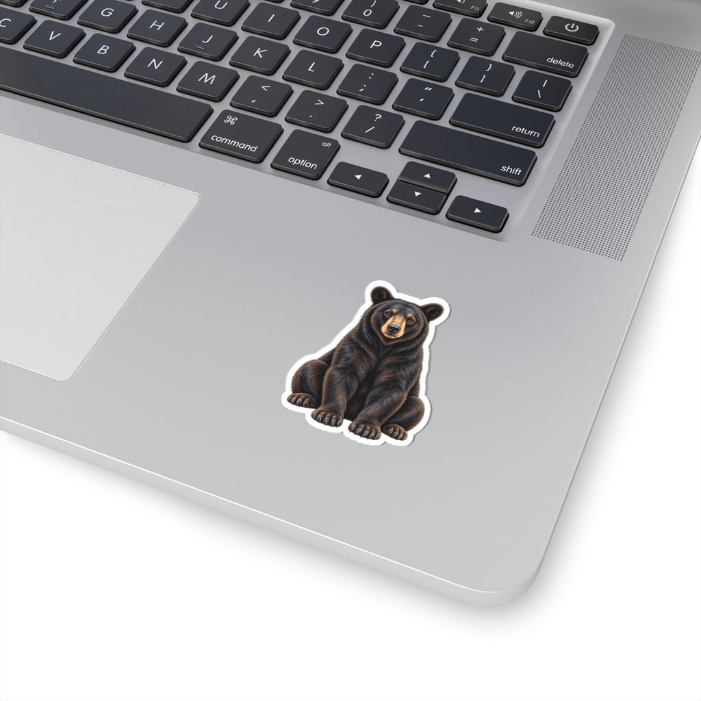 Florida Black Bear Kiss-Cut Sticker — Realistic Sitting Bear Decal for Laptop, Water Bottle & Gear