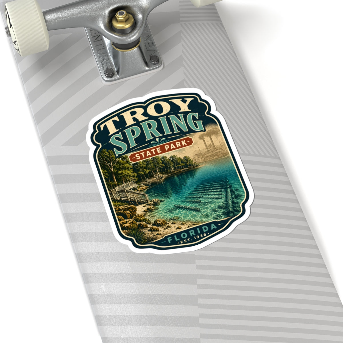 Troy Spring State Park Sticker — Vintage Florida Travel Kiss-Cut Decal