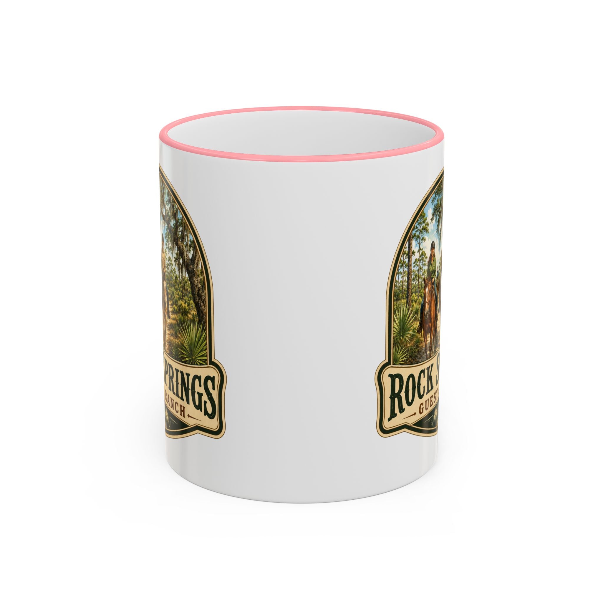 Rock Springs Guest Ranch Vintage Mug — Accent Rim & Handle 11oz/15oz