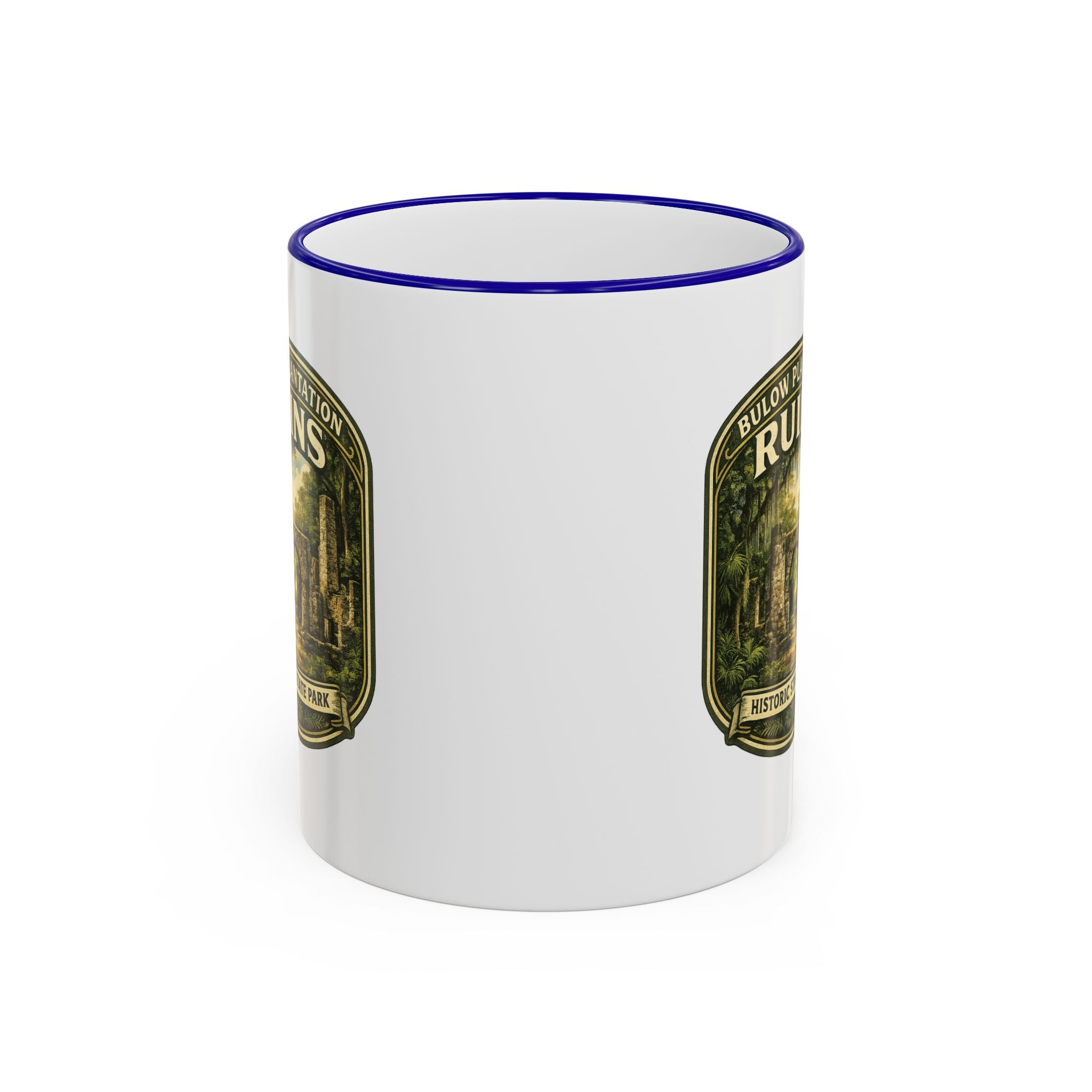 Bulow Ruins Vintage Mug — Accent Rim & Handle 11oz/15oz