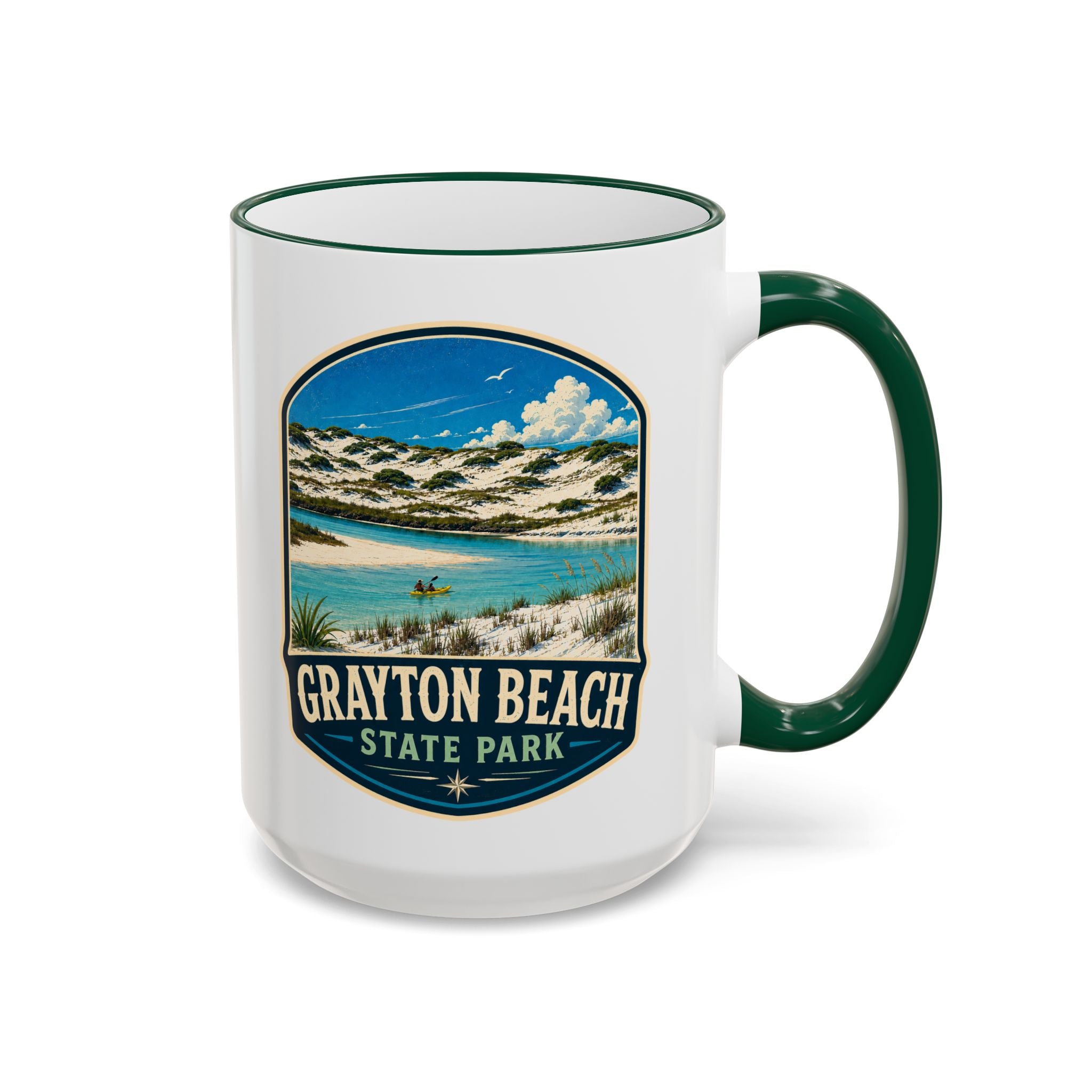 Grayton Beach Vintage Mug — Accent Rim & Handle 11oz/15oz
