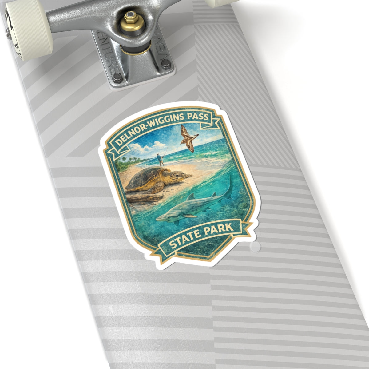 Delnor-Wiggins Pass State Park Sticker — Sea Turtle & Shark Nature Decal
