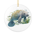 CUSTOMIZABLE Manatee Ceramic Ornament — Holiday Decoration