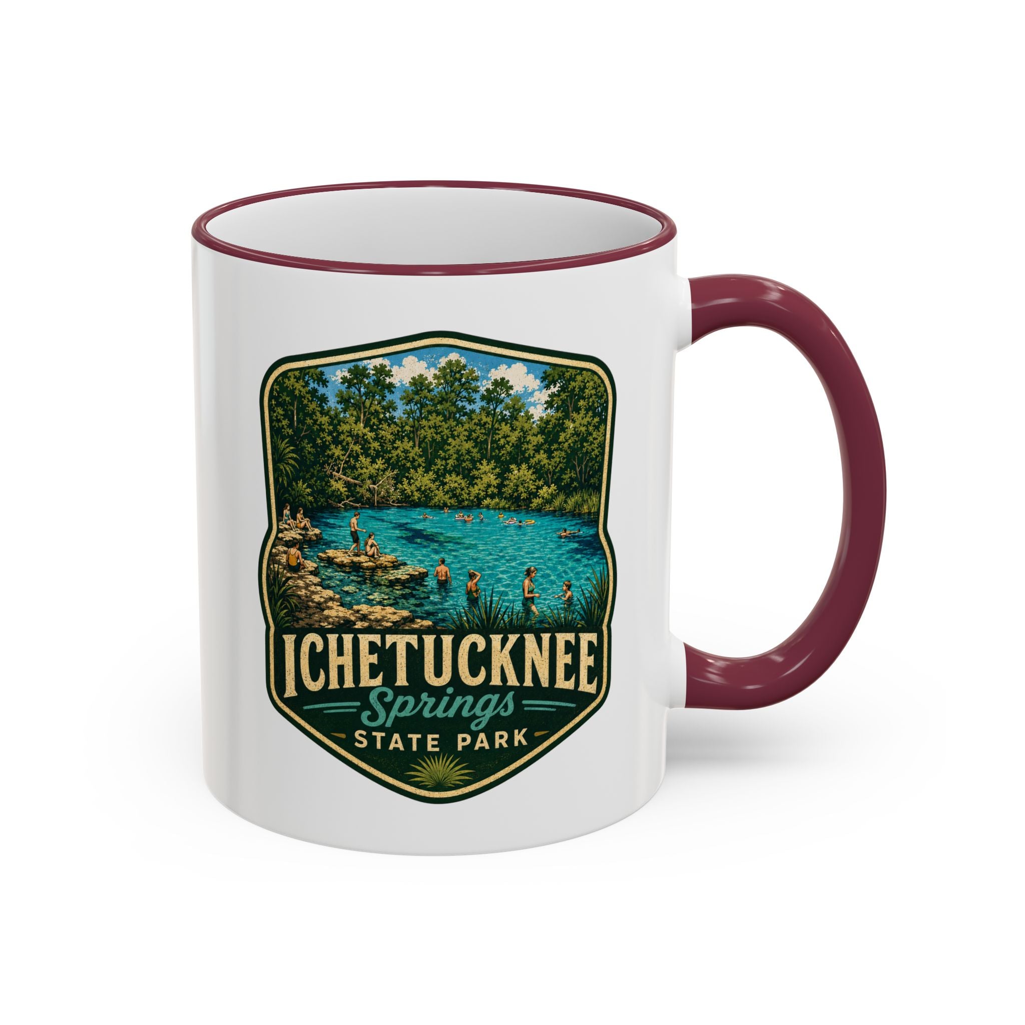Ichetucknee Springs Vintage Mug — Accent Rim & Handle 11oz/15oz