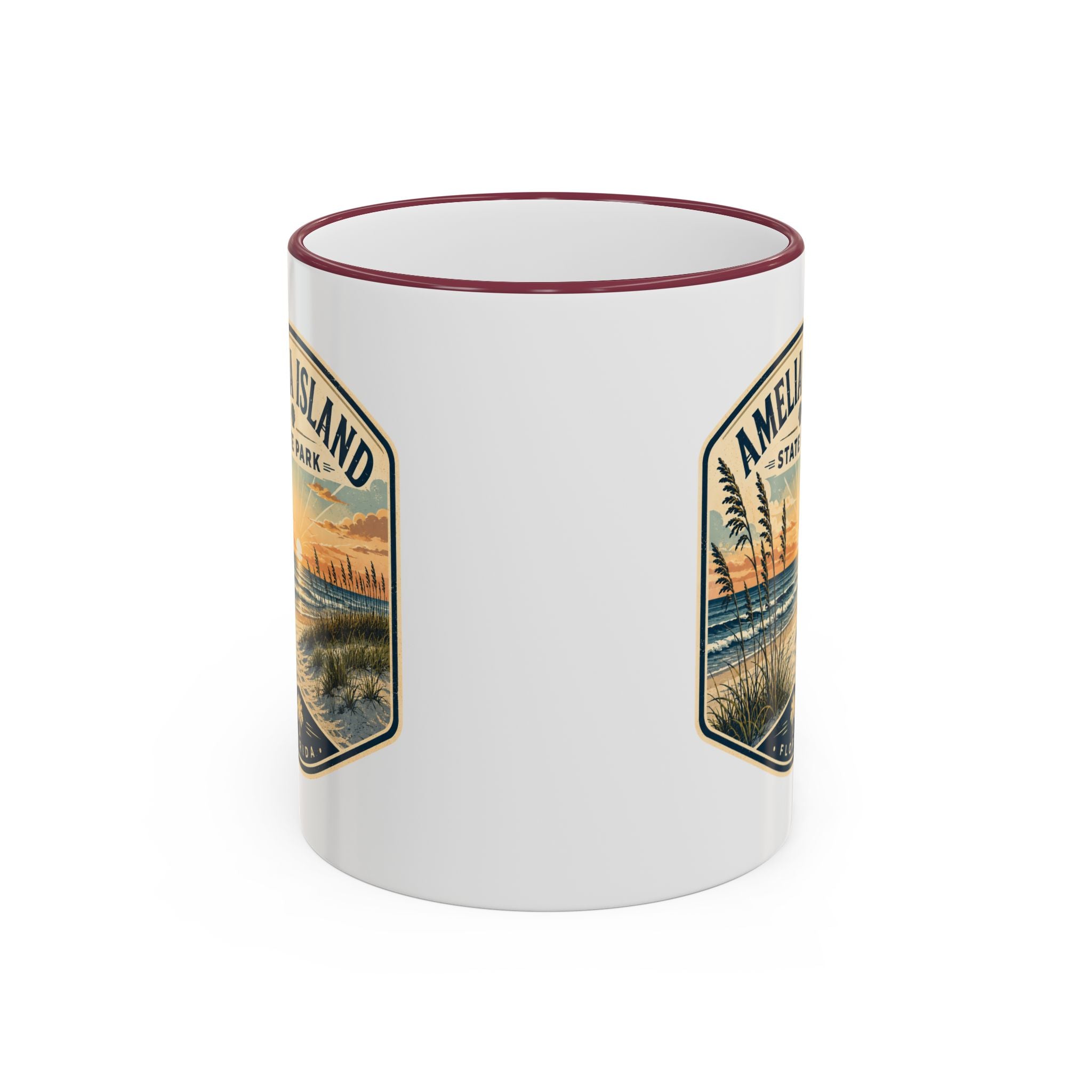 Amelia Island Vintage Mug — Accent Rim & Handle 11oz/15oz