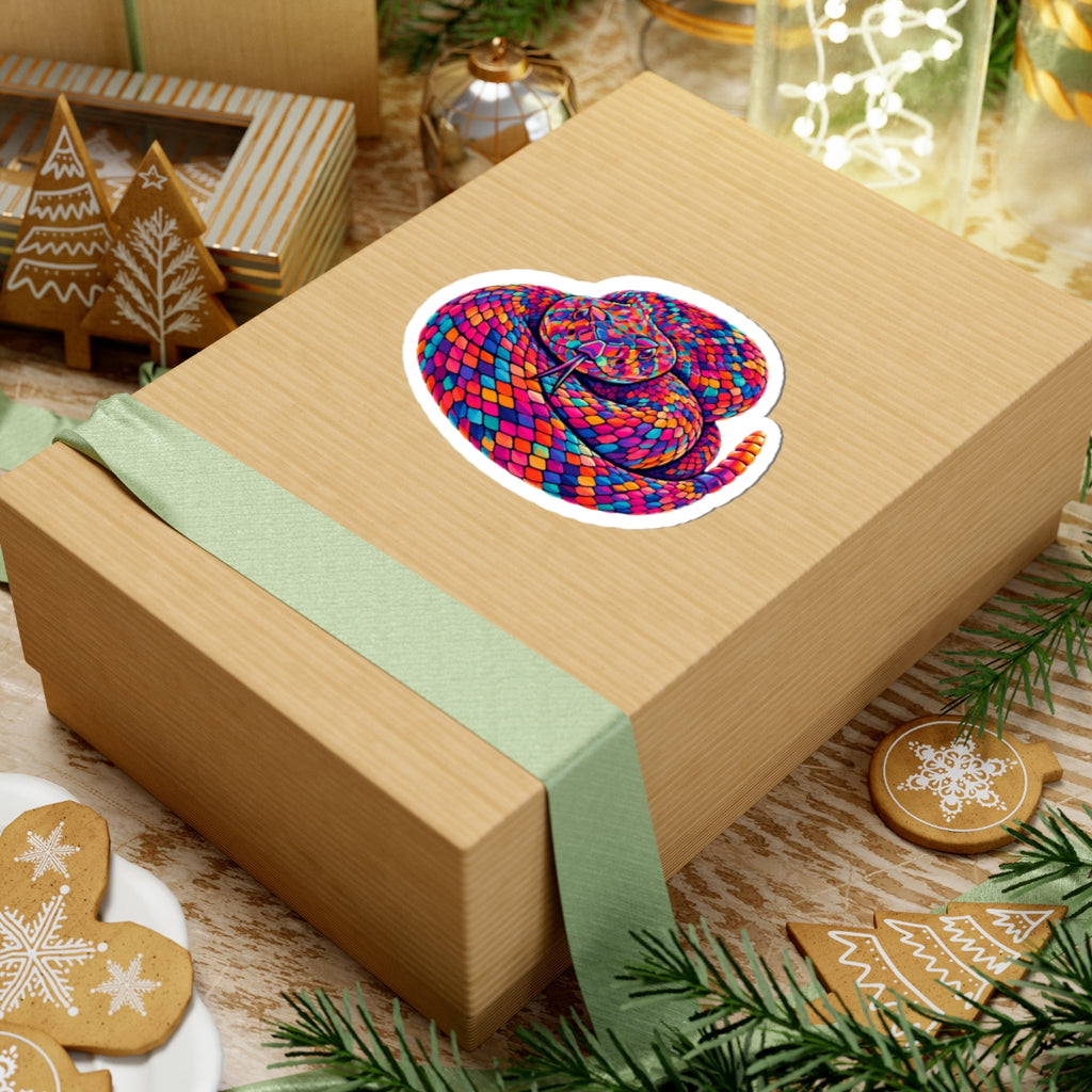 Rainbow Coiled Serpent Sticker