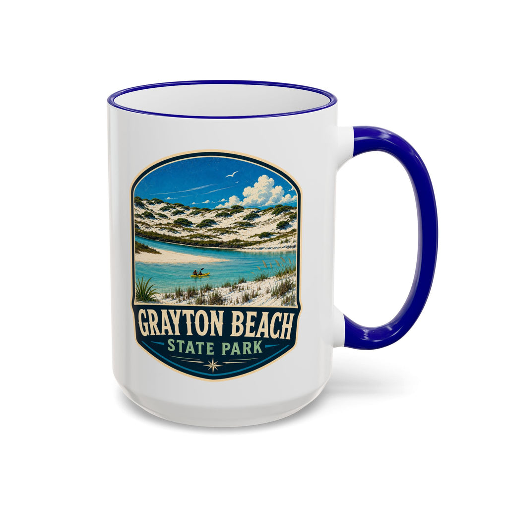 Grayton Beach Vintage Mug — Accent Rim & Handle 11oz/15oz