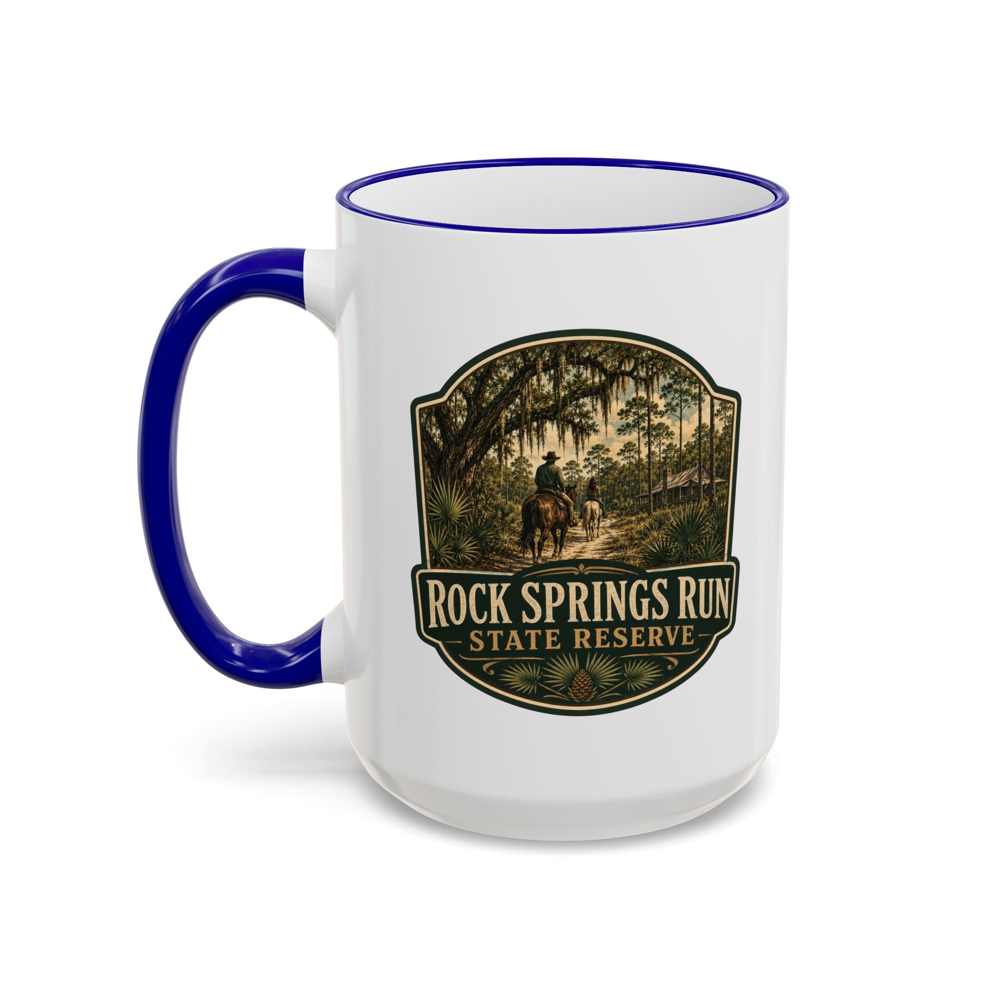 Rock Springs Run Vintage Mug — Accent Rim & Handle 11oz/15oz