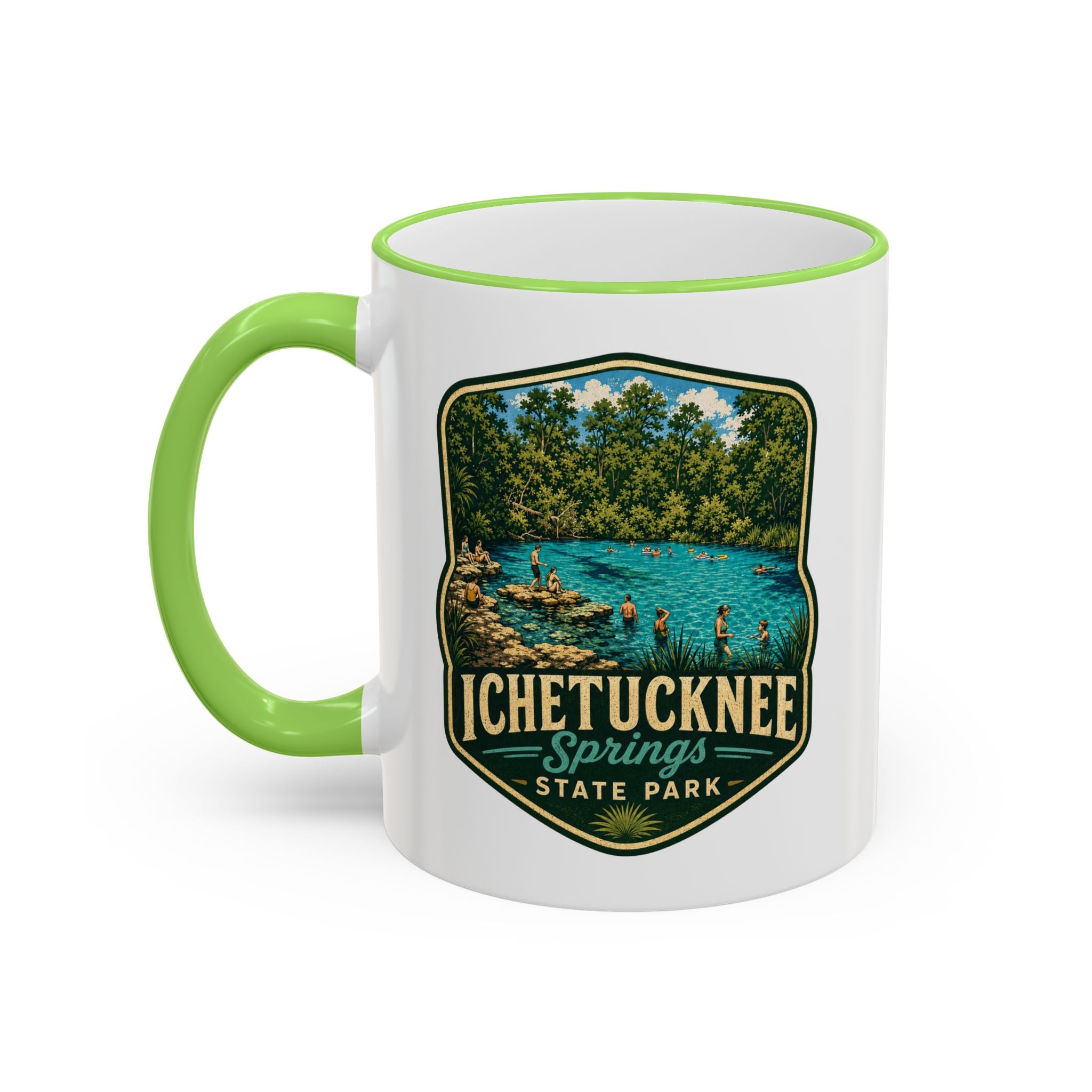 Ichetucknee Springs Vintage Mug — Accent Rim & Handle 11oz/15oz