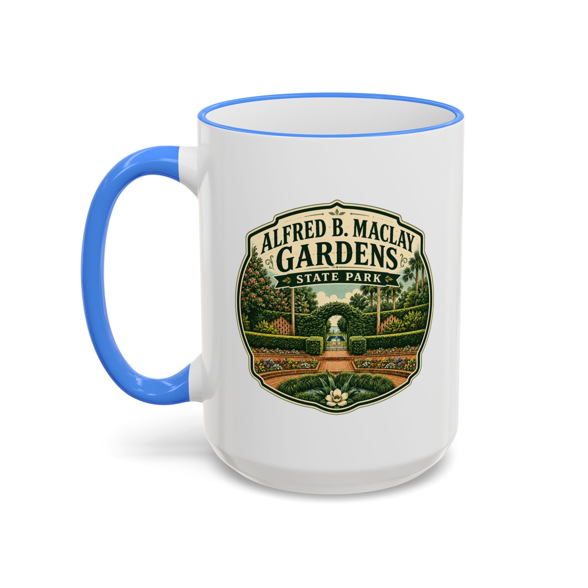 Maclay Gardens Vintage Mug — Accent Rim & Handle 11oz/15oz