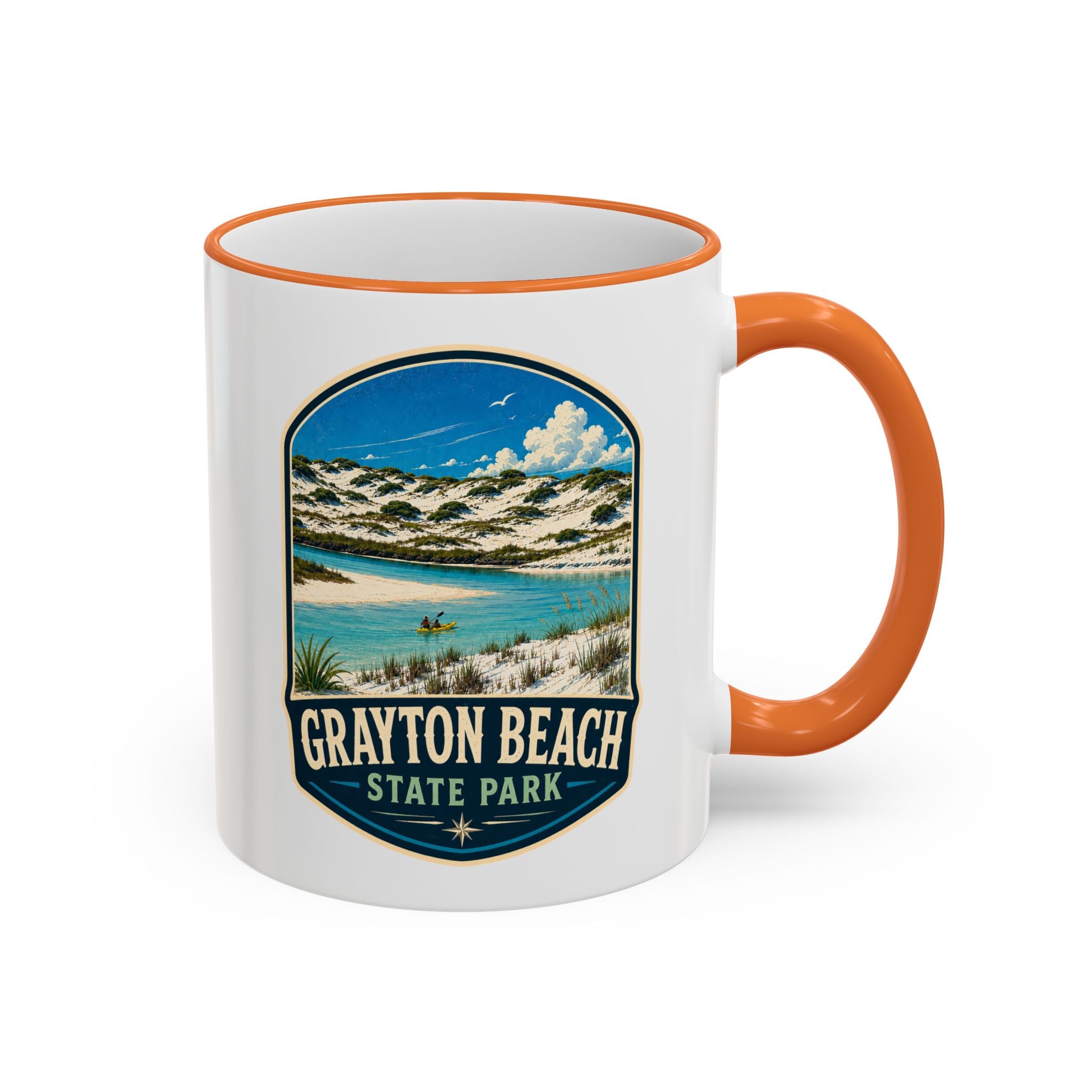 Grayton Beach Vintage Mug — Accent Rim & Handle 11oz/15oz