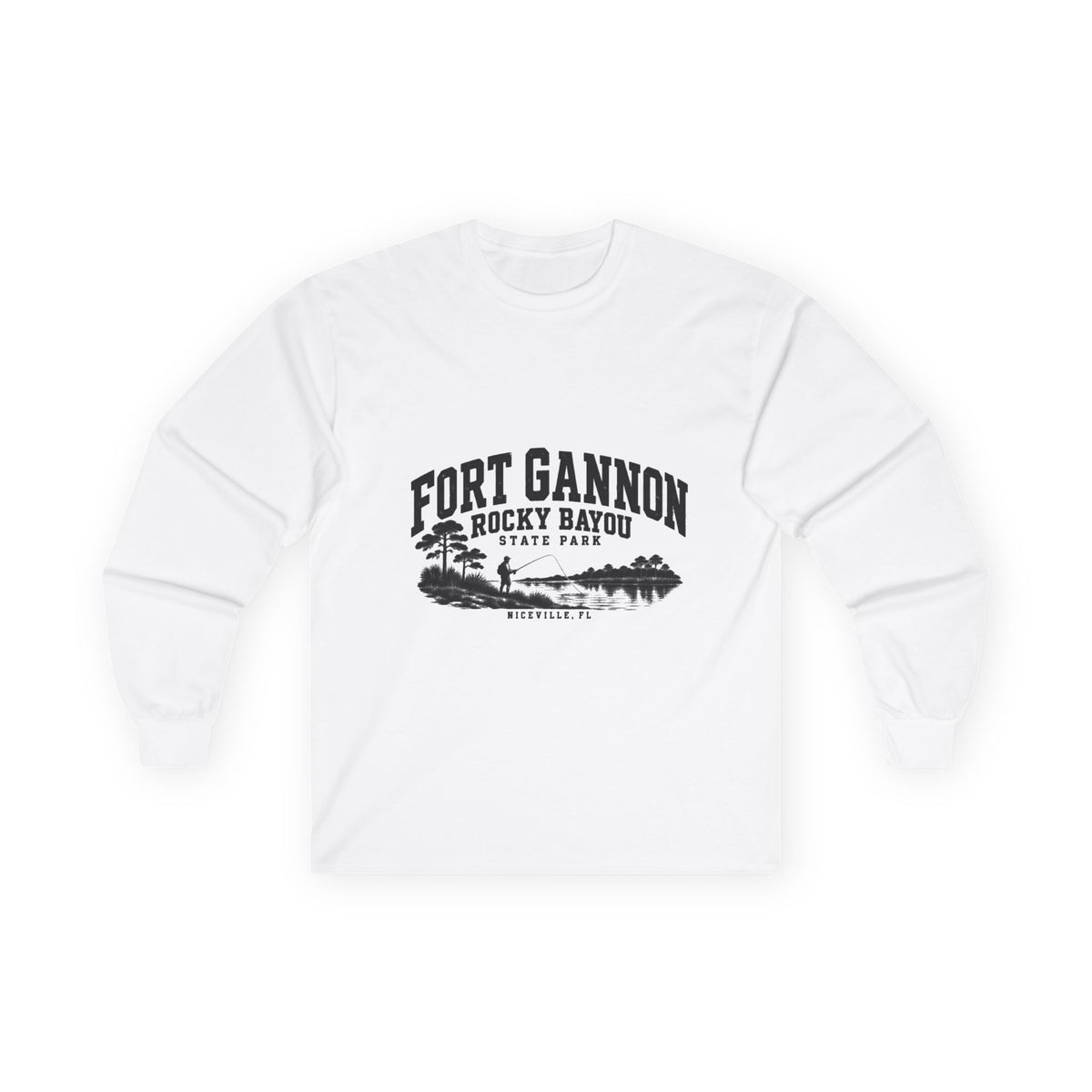 Fort Gannon Rocky Bayou State Park Logo- Long Sleeve Tee