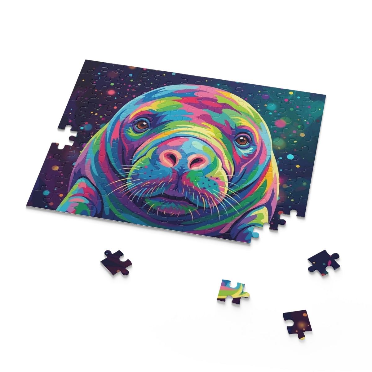 Rainbow Florida Manatee Jigsaw Puzzle (120/252/500 pcs)